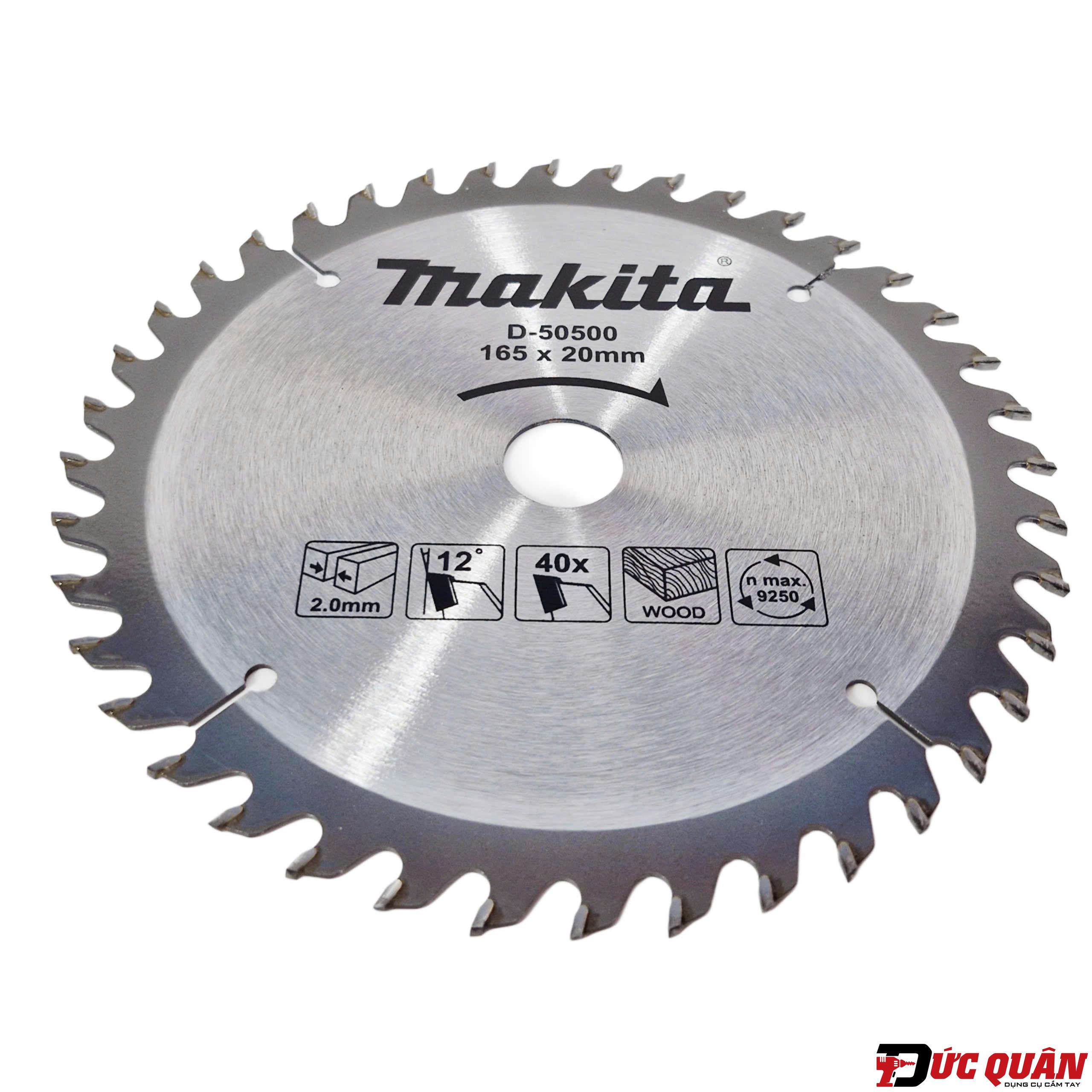 Lưỡi cưa tròn Makita D-50500 ( TCT 165mm ) – Lưỡi cưa gỗ 40 răng chất lượng cao