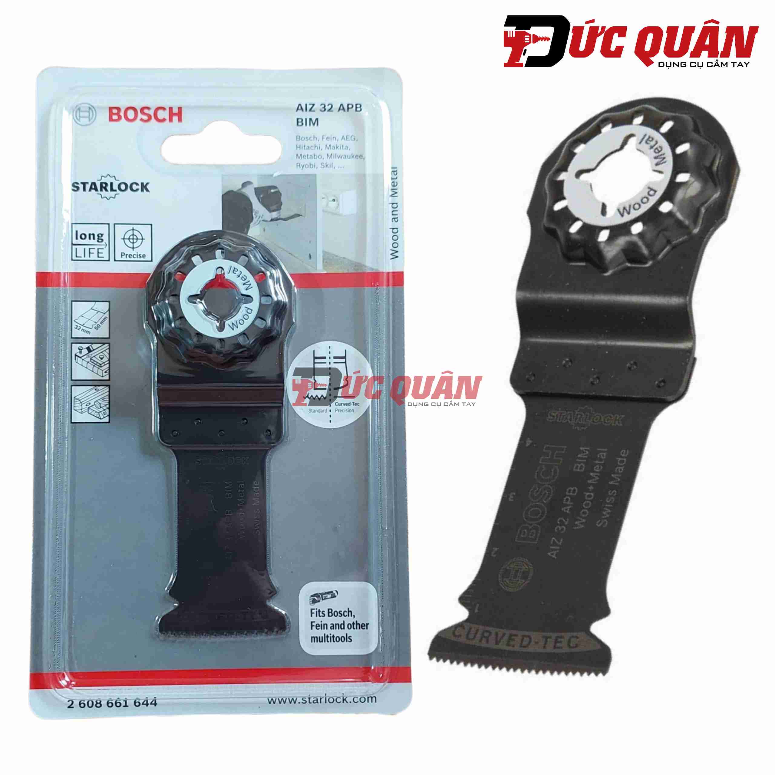 Lưỡi cắt rung cho gỗ và kim loại chuẩn Starlock Bosch 2608661644