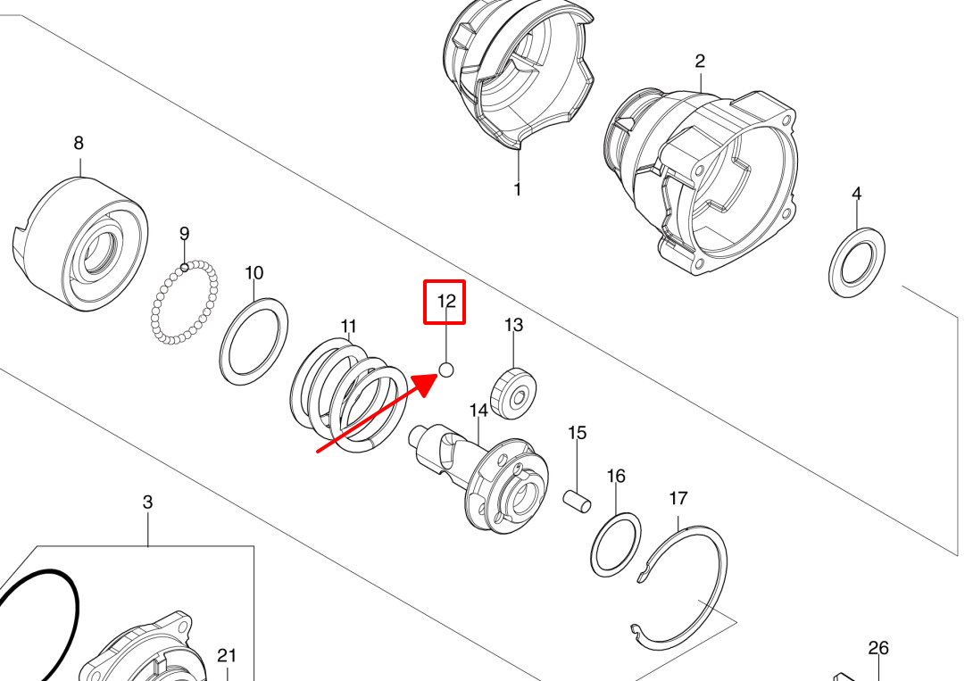Bi sắc máy ( 6.4mm ) DTW700, 6905B, TW1000, BTW450 Makita 216007-8 ( 1 cái )