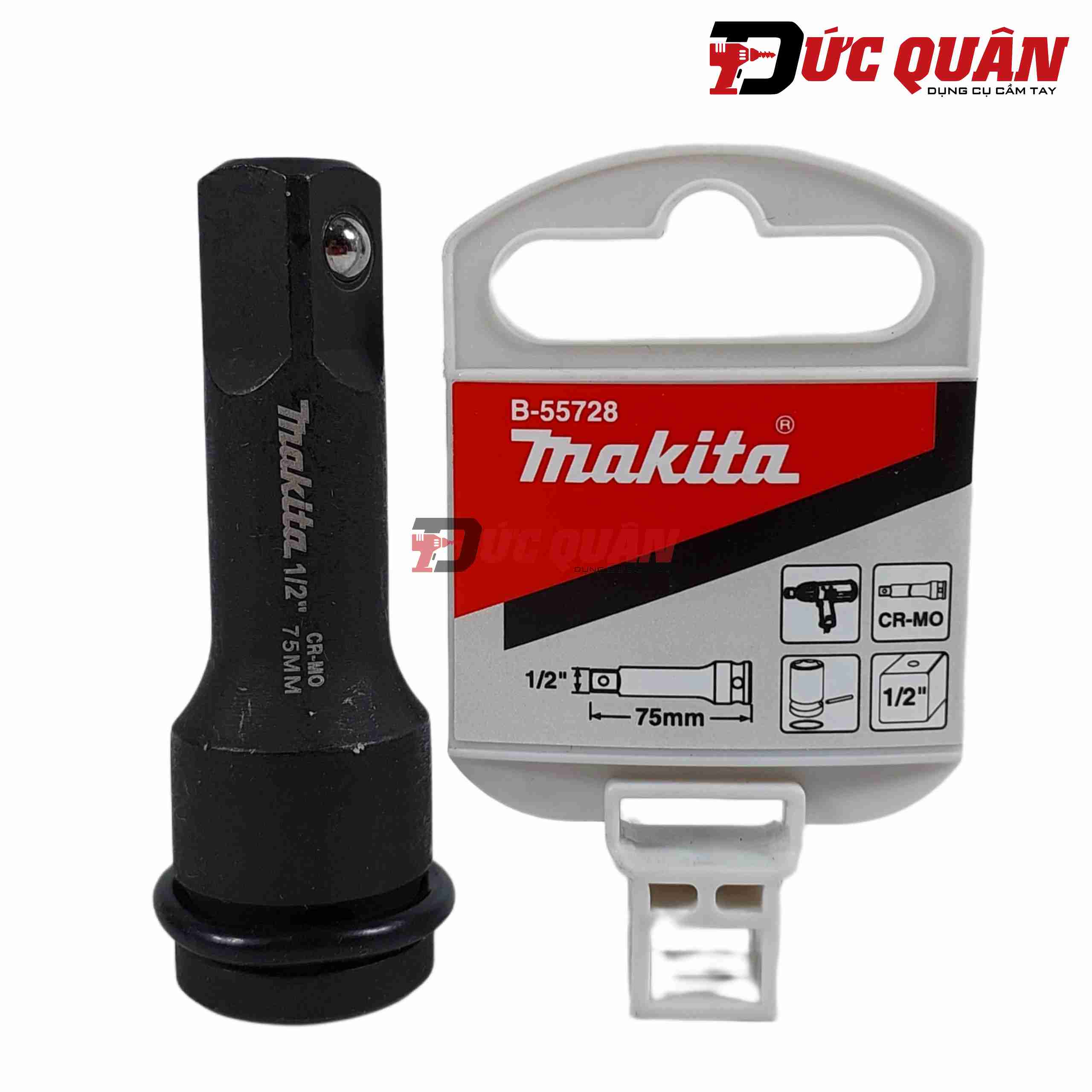 Đầu nối chuẩn 1/2, màu đen, dài 75mm Makita B-55728