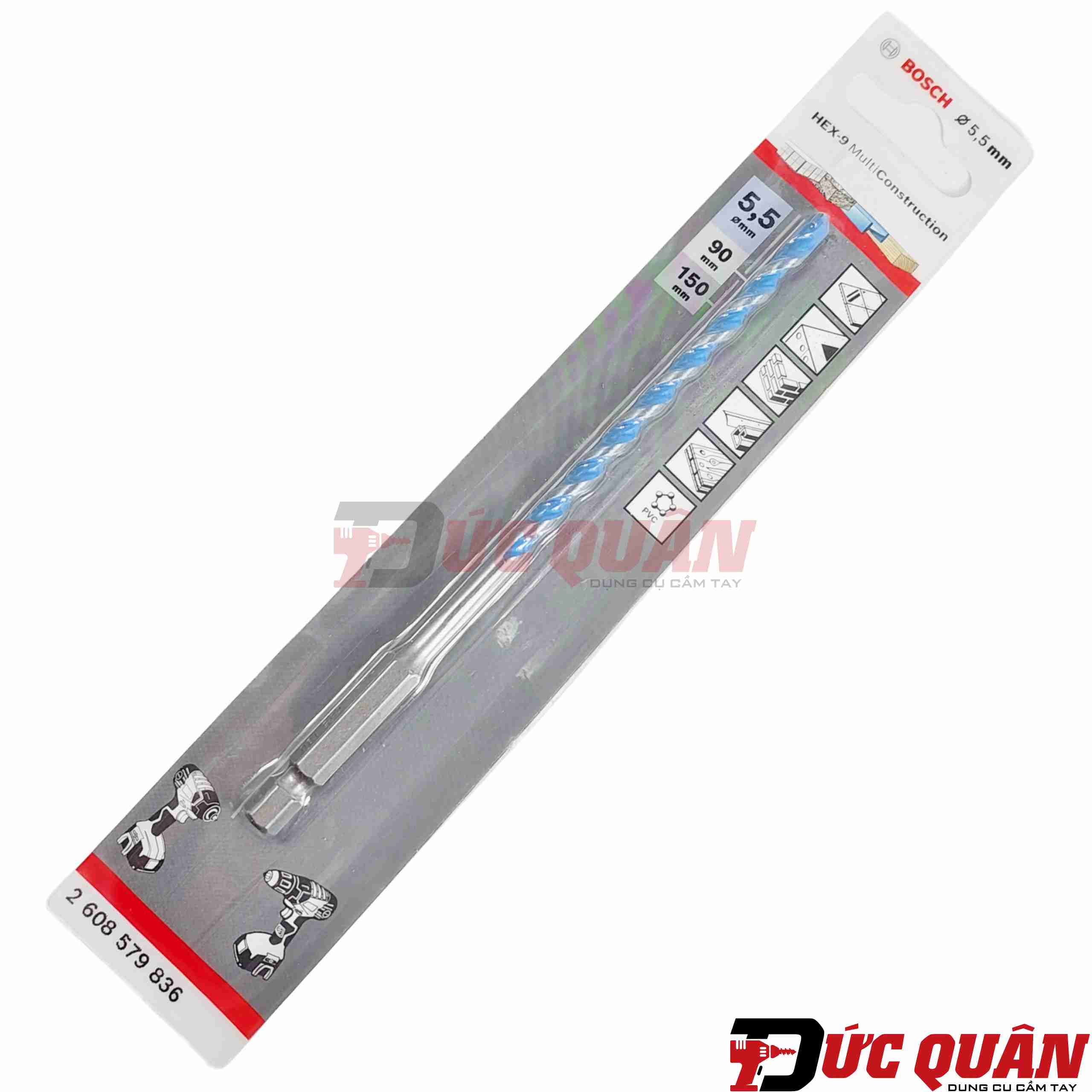 Mũi khoan đa năng chuôi lục giác HEX-9 MultiConstruction Bosch ( Full Size )