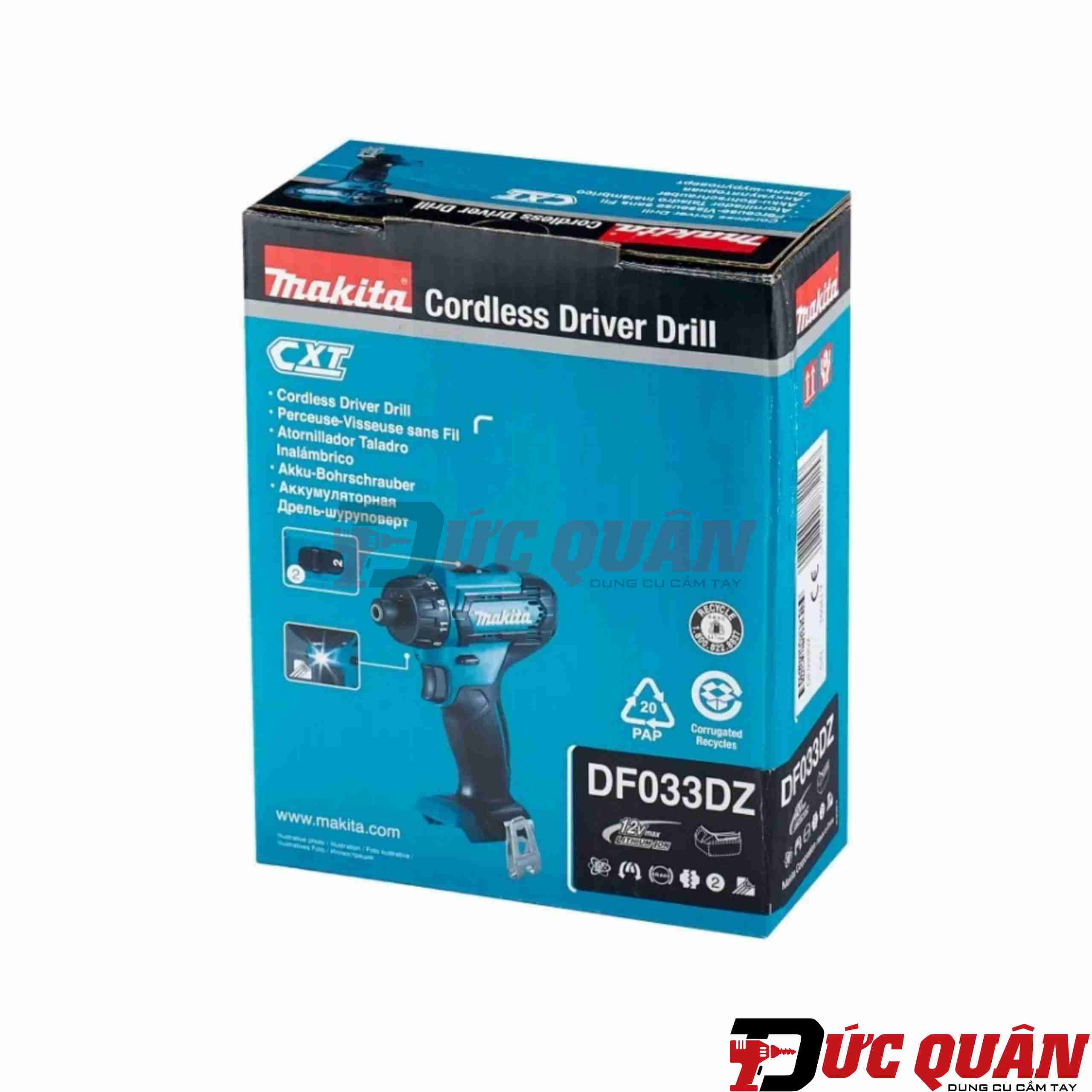 Máy khoan, vặn vít dùng pin 12Vmax Makita DF033DZ (không pin sạc)