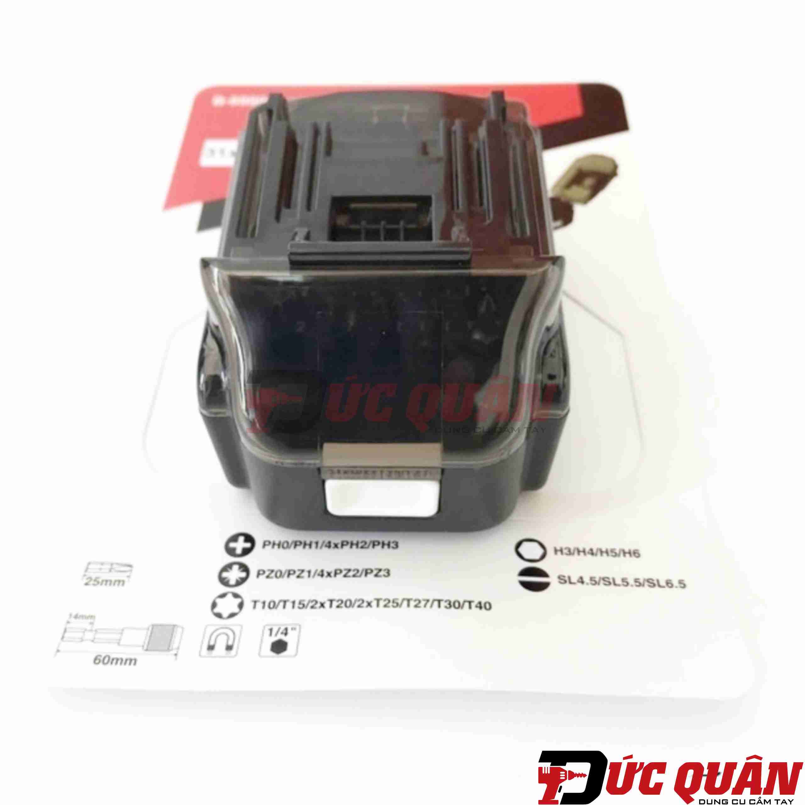 Mũi vít đựng trong hộp hình vỏ pin Makita B-69901 (31 chi tiết/bộ)