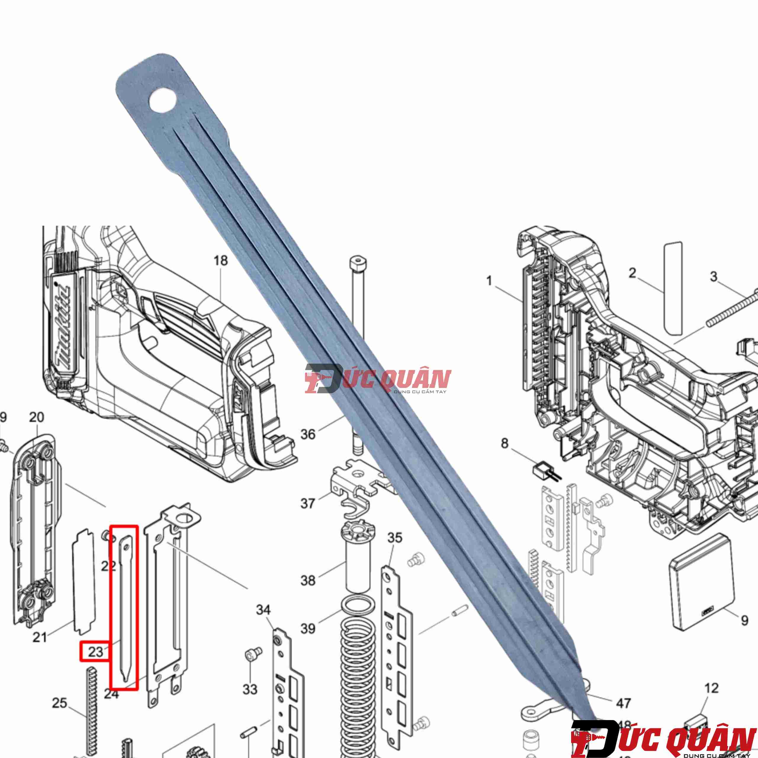 Thanh dẫn đinh máy Makita DFN350