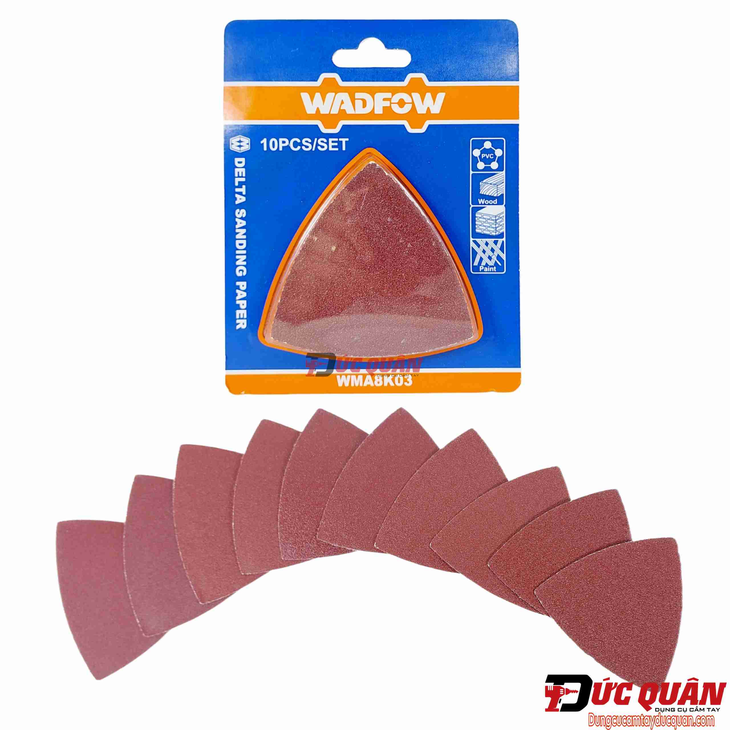 Bộ 10 giấy nhám tam giác ( độ hạt 60-240 ) WADFOW WMA8K03