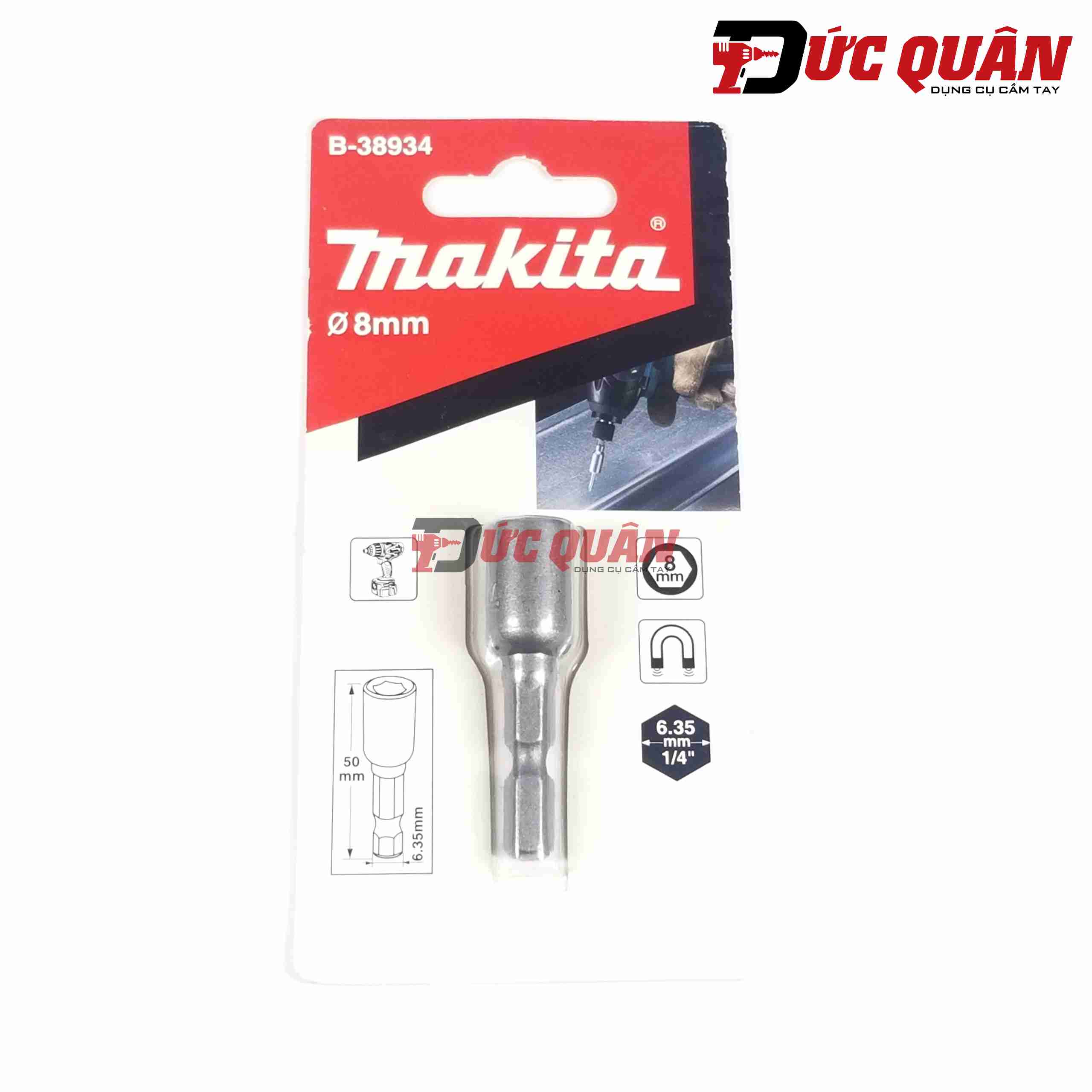 Đầu tuýp vặn vít có nam châm 6.0mm Makita B-38912