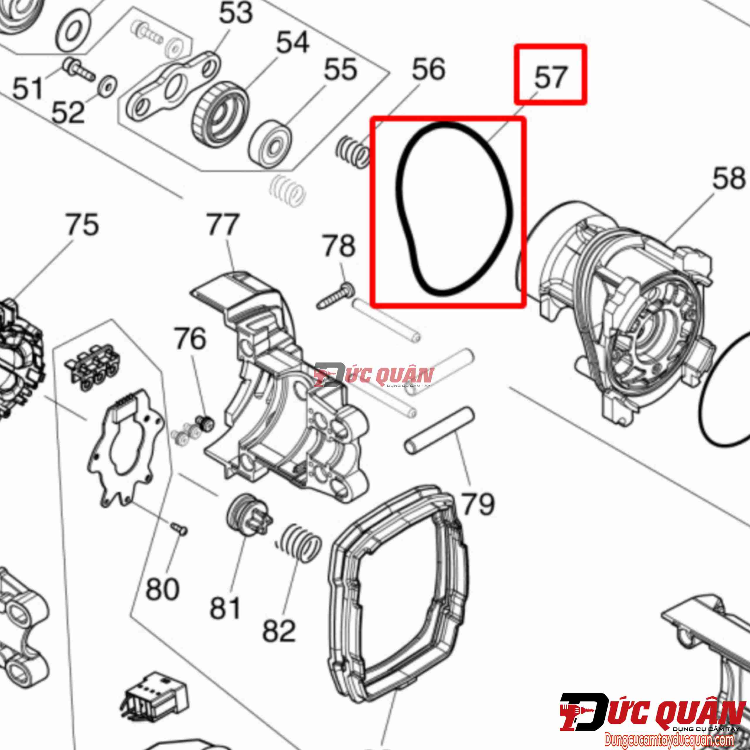 Vòng đệm cao su máy Makita DHR182/ HR182 213833-6