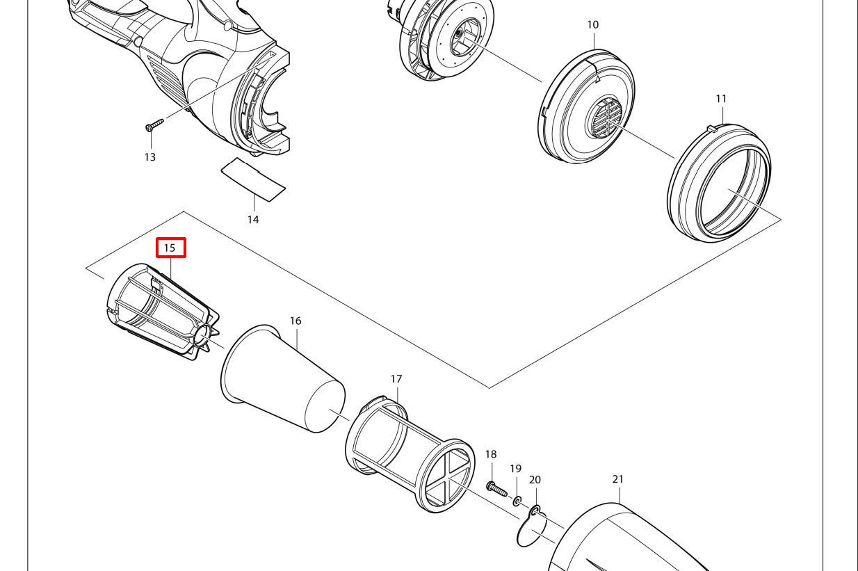 Giá đở túi bụi máy hút bụi, CL100, CL108,DCL180, MAKITA, 410237-5