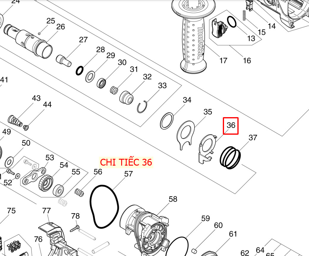 Mến đệm [ A ] máy khoan bê tông DHR182/HR182