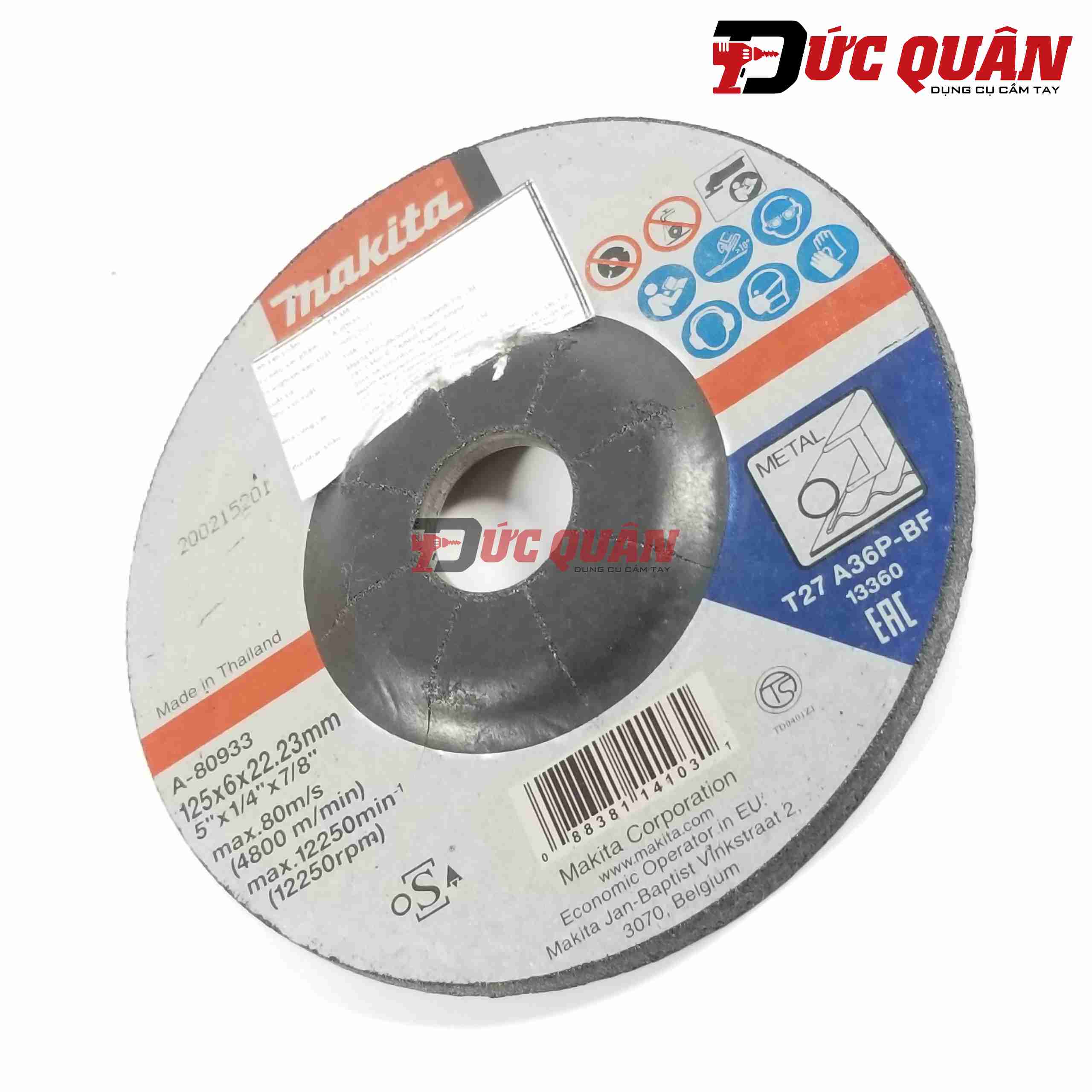 Đá mài kim loại 125x6.0x22.23mm Makita A-80933