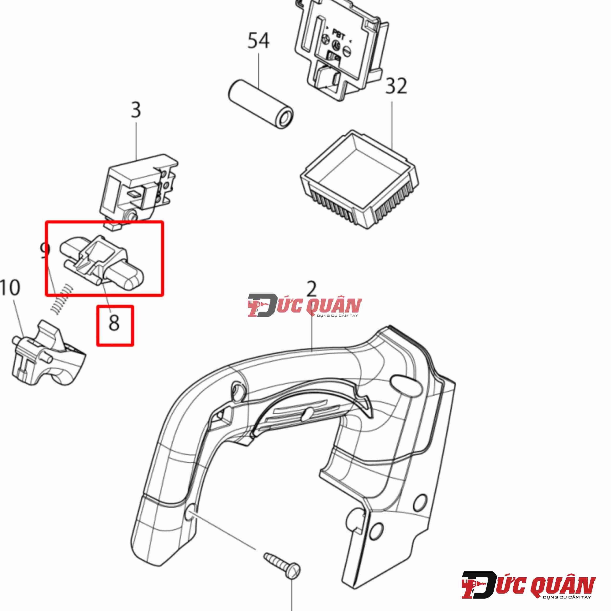 Nút bảo vệ công tắc máy bào Makita DKP180/ BCS550 419664-3