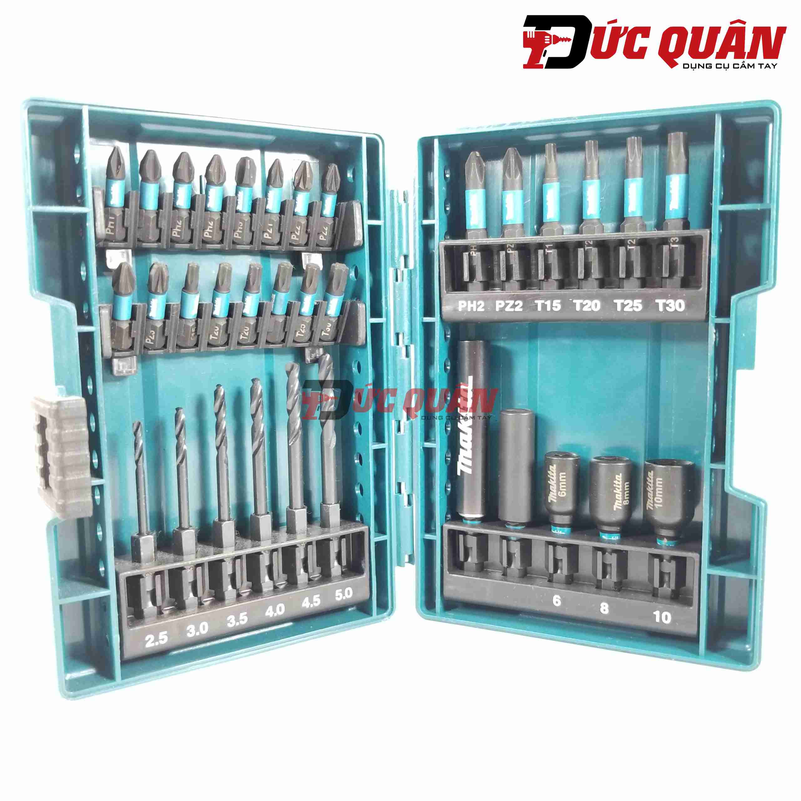 Bộ mũi khoan và vít 33 chi tiết IMPACT BLACK Makita E-06622