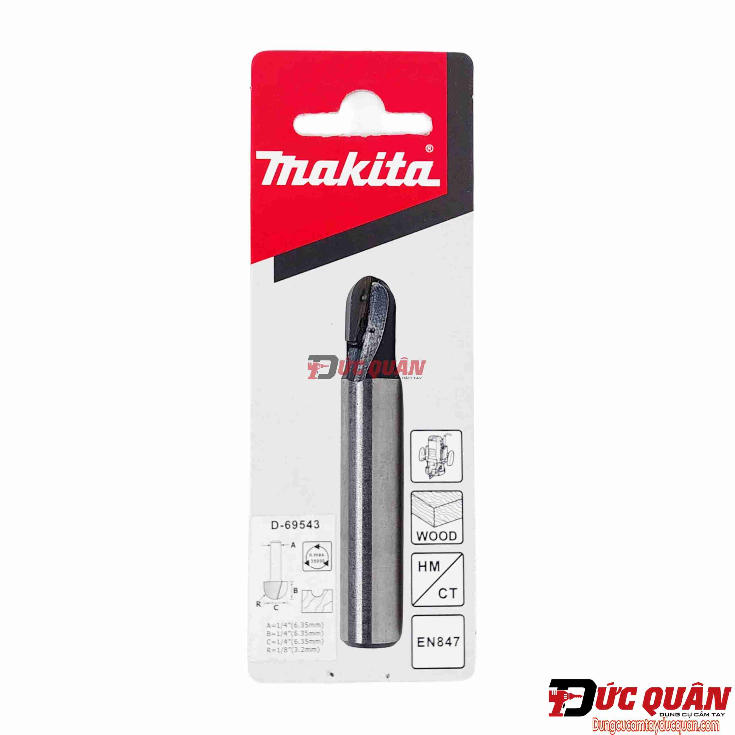 Mũi phay lõi tròn 6.35mm Makita D-69543