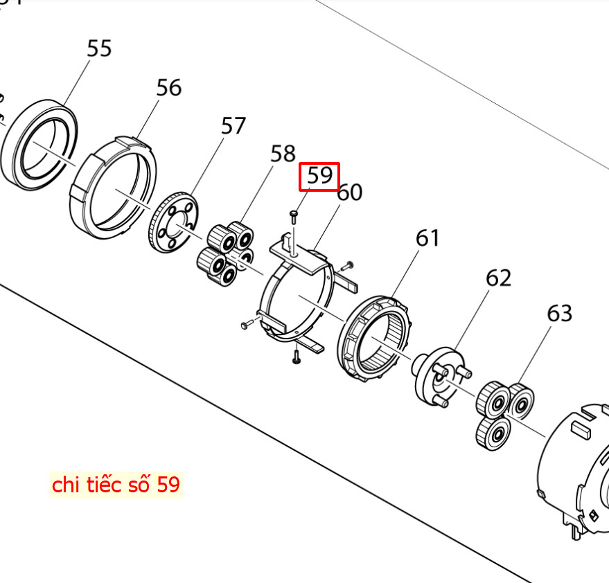 Chốt gài máy khoan MAKITA DTP141/DTP131/XPT141