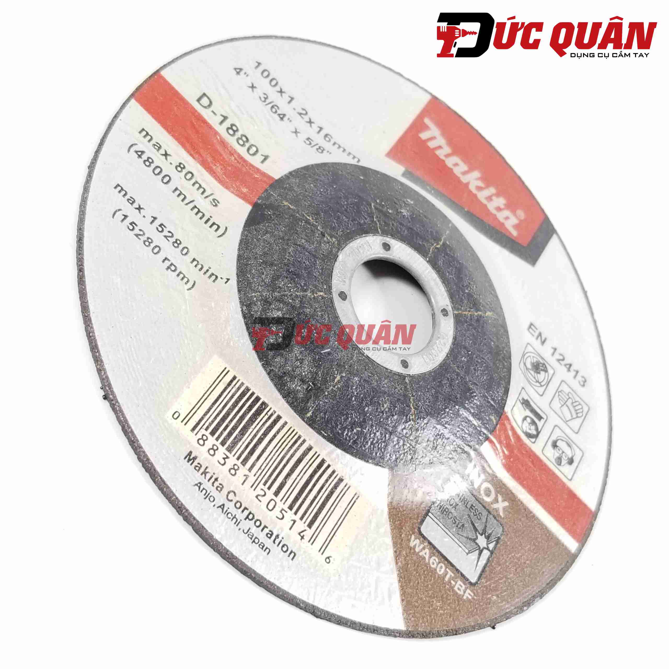 Đá cắt inox 100x1x16mm Makita D-18801