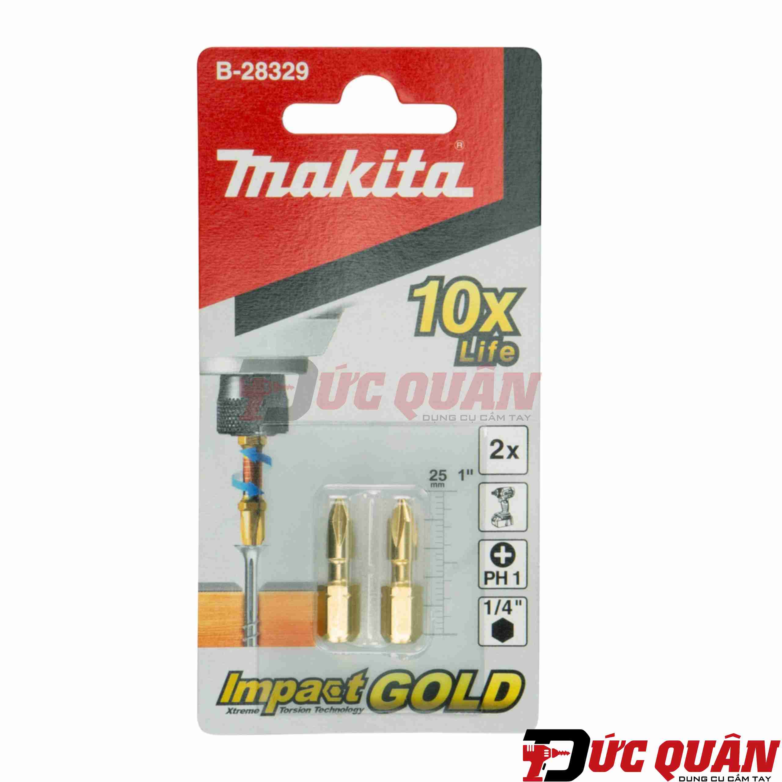 Bộ 2 mũi bắt vít ( PH1x25mm ) Makita B-28329