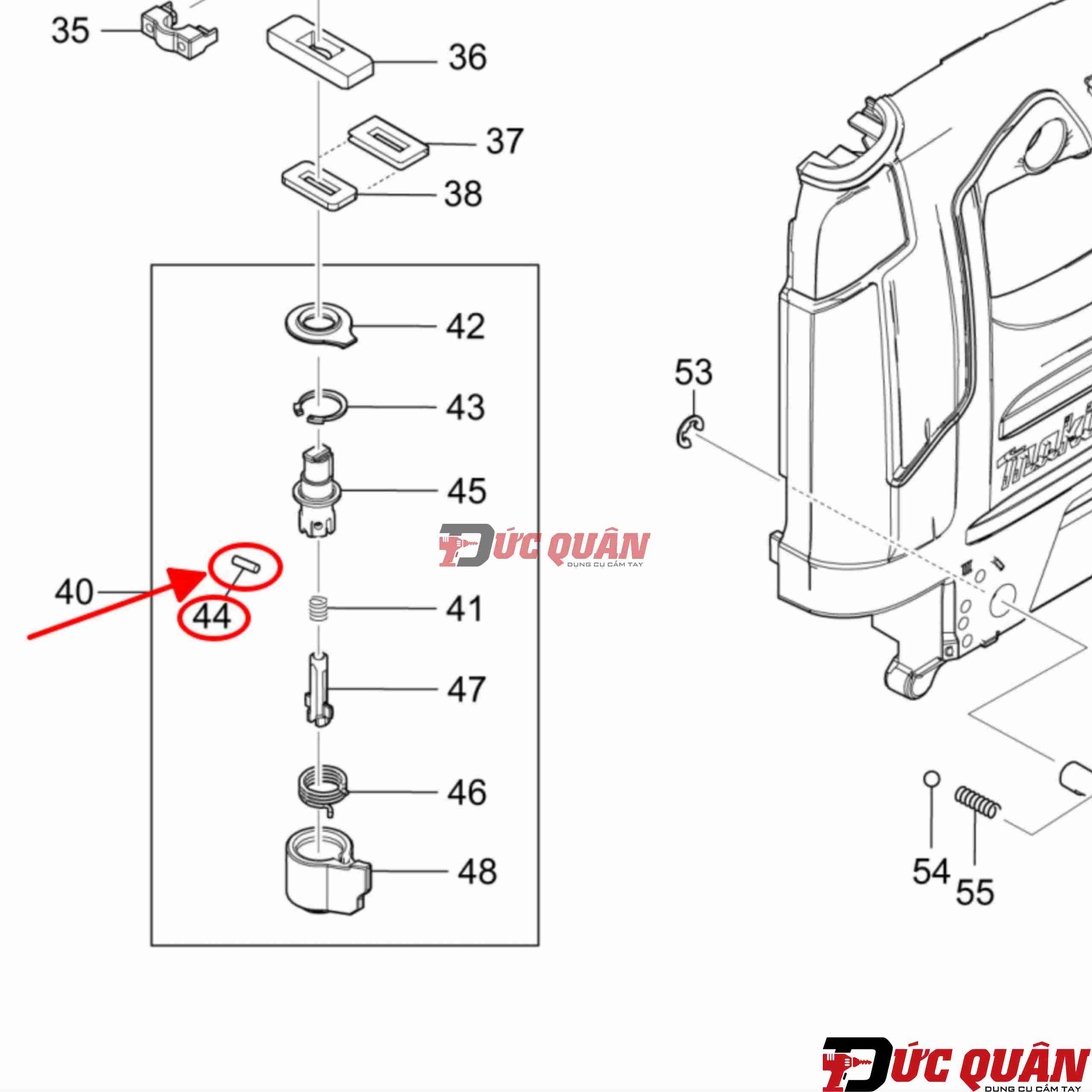Chốt gài (2) dùng cho máy cưa lọng Makita JV0600K/ JV103D