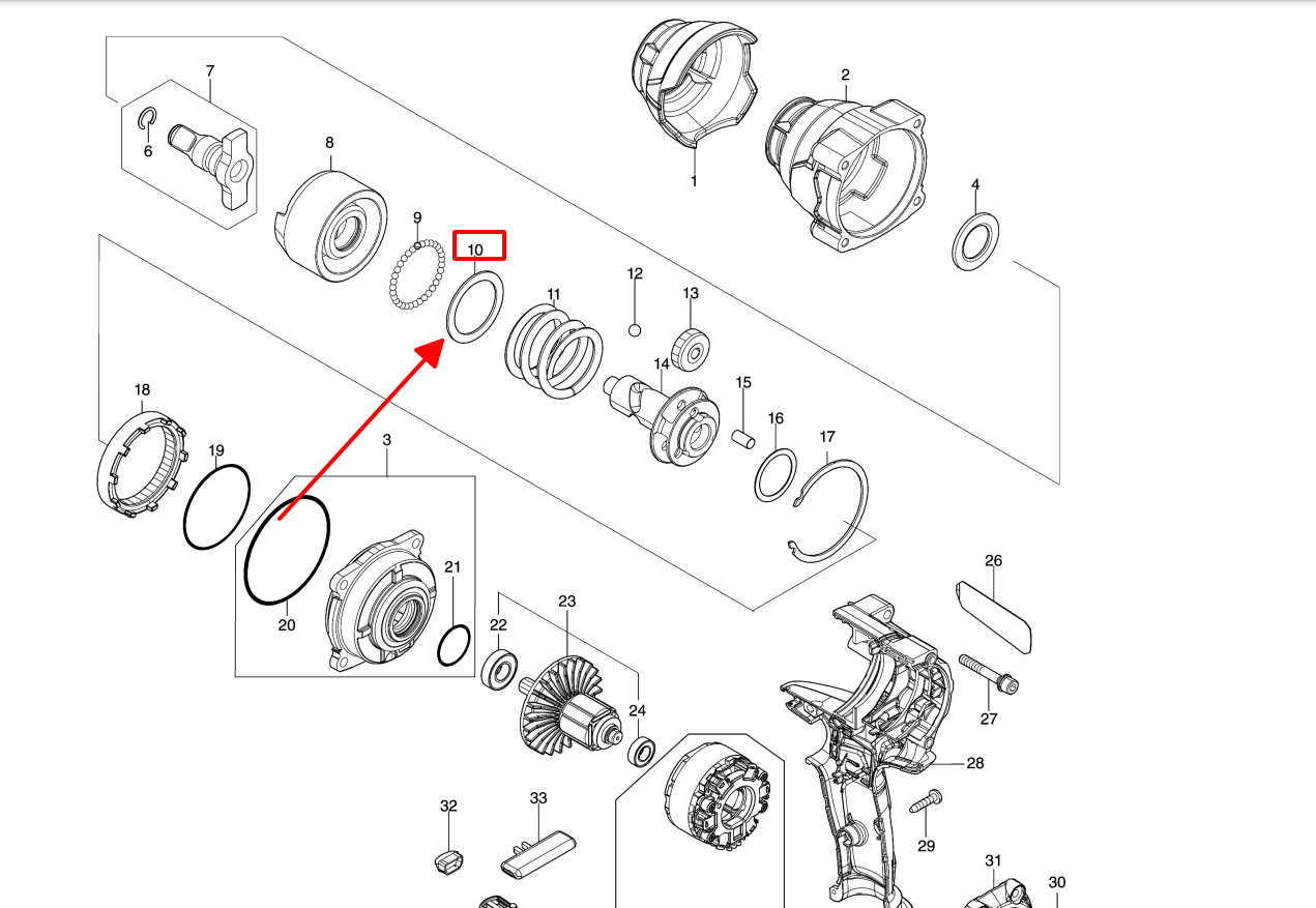 Long đền máy bu long DTW700 / DTW450 Makita 267340-1
