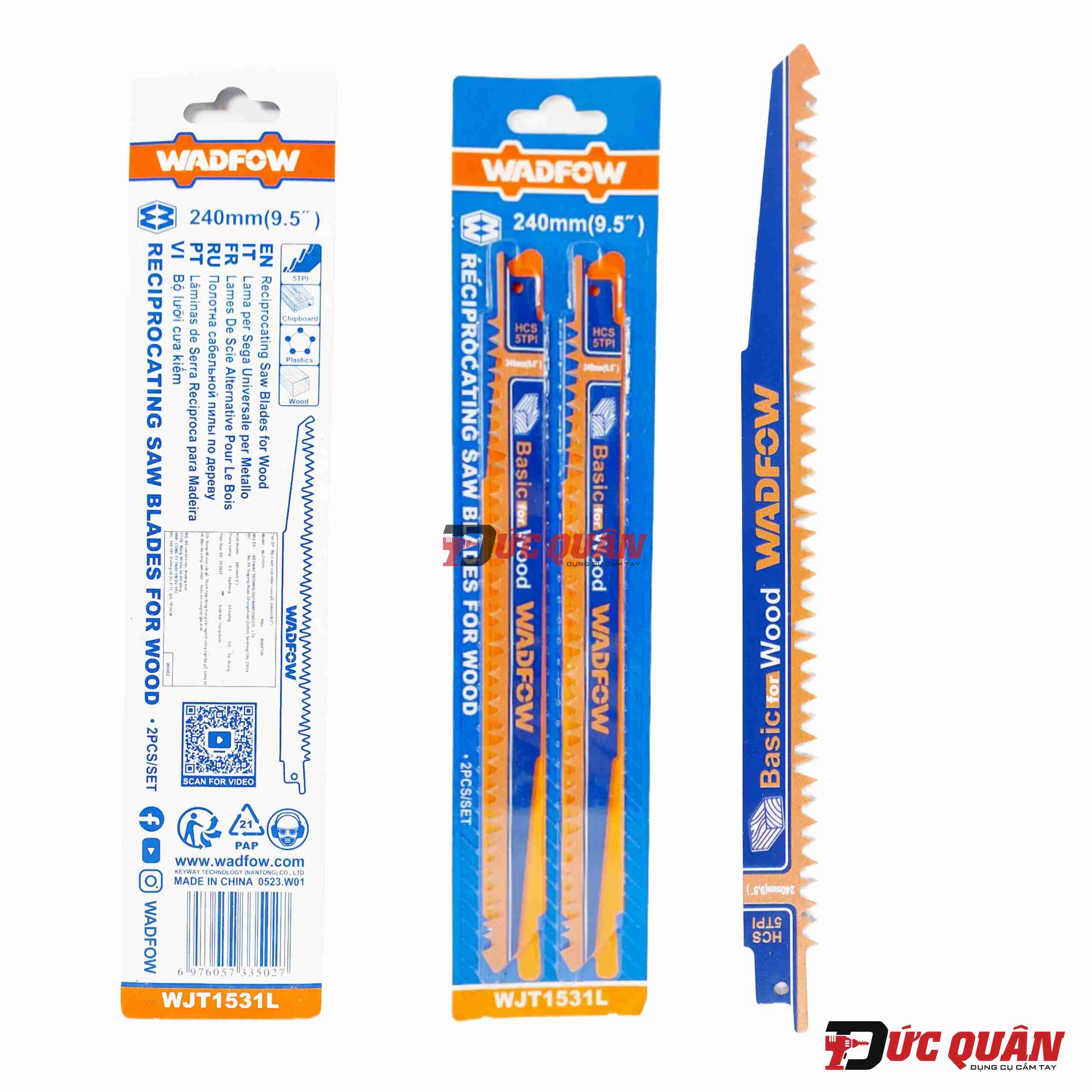 Bộ lưỡi cưa kiếm cắt gỗ ( dài 240mm ) WADFOW