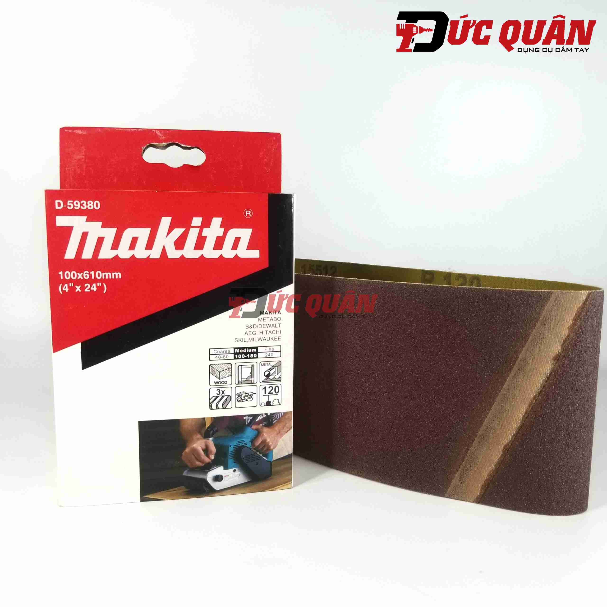 Nhám băng 100x610mm, cỡ hạt ( 60,120, 180, 240 ) MAKITA ( 1 cái )