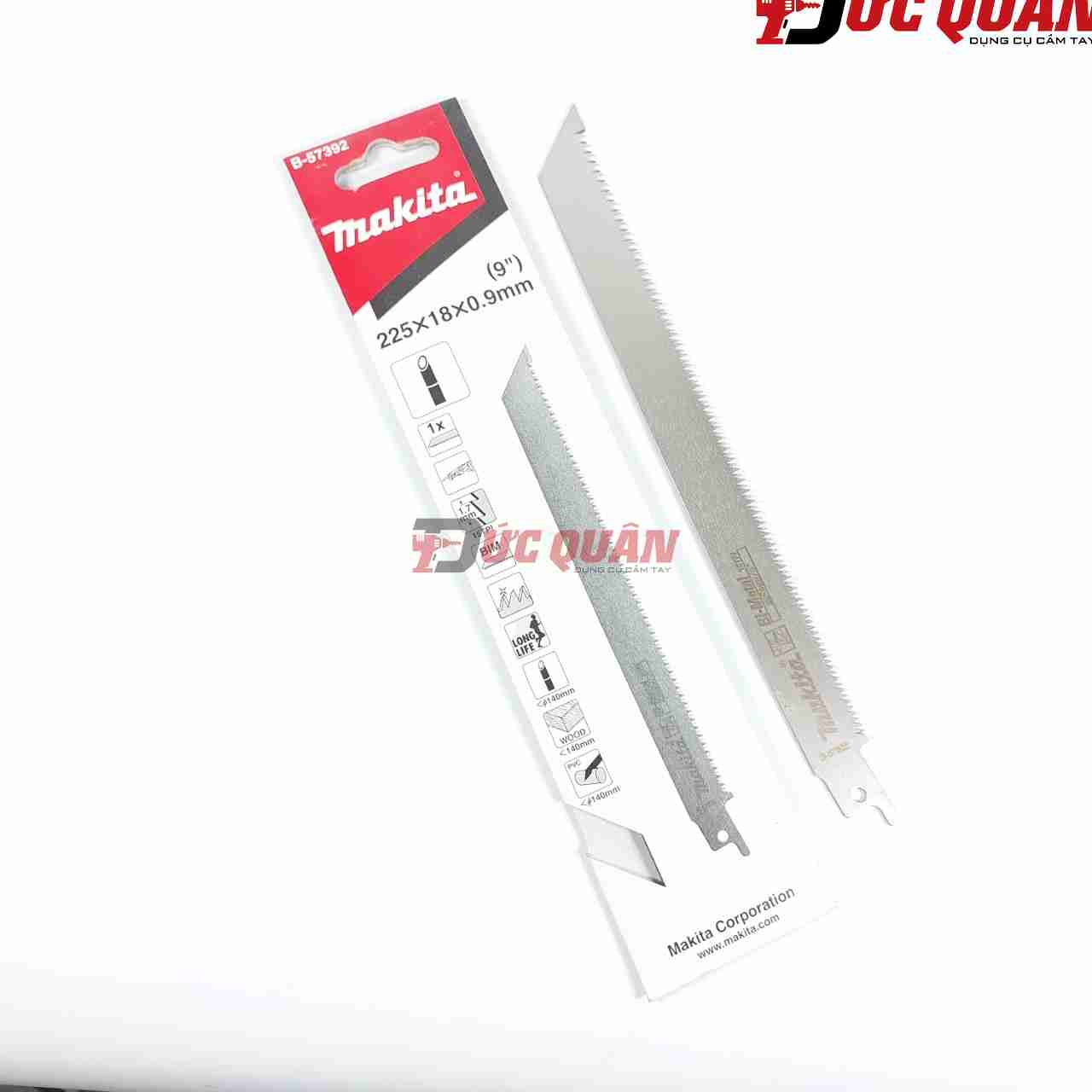 Lưỡi cưa kiếm cắt tre, gỗ, nhựa PVC 225x18x0.9mm Makita B-57392 (1 lưỡi)