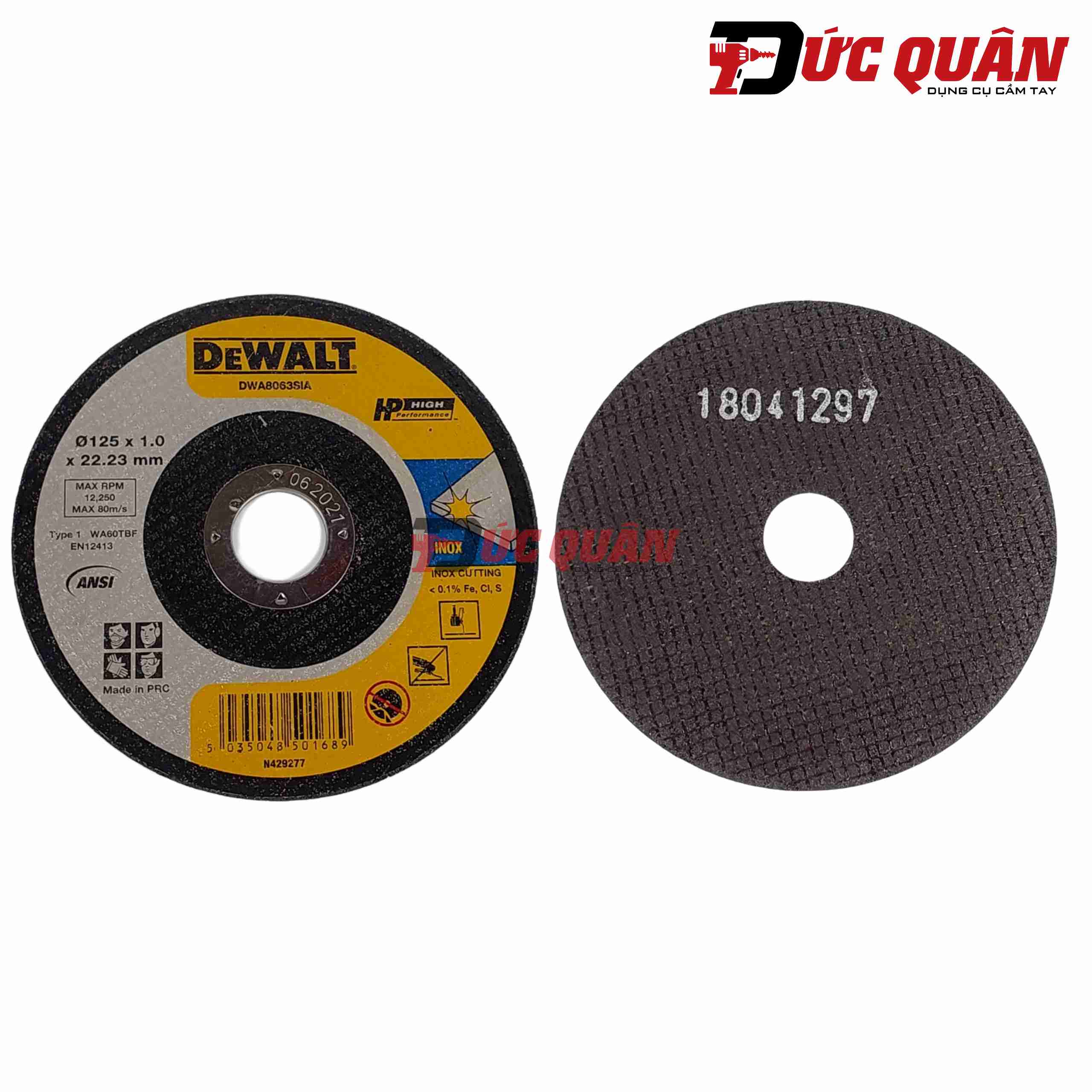 Đá Cắt Inox 125x1.2x22mm Dewalt DWA8063SIA