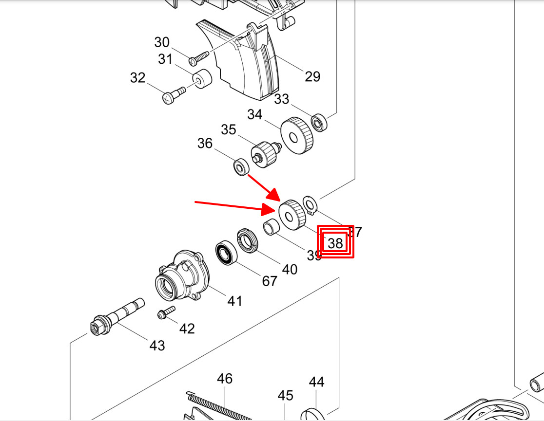 Nhông lớn (30) máy cưa đĩa DCS551/ CS551D  Makita 227809-7