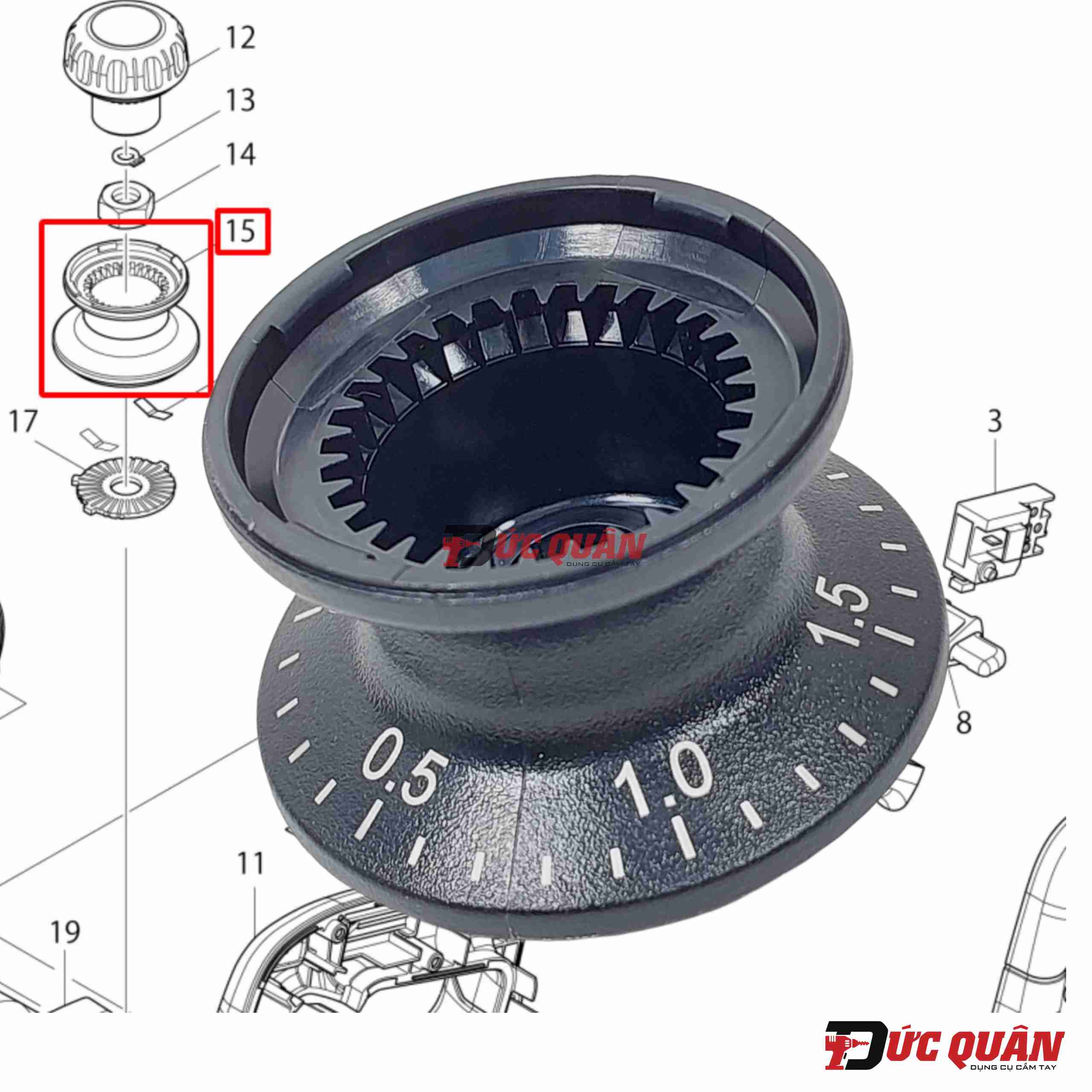 Nút tăng giảm độ sâu máy bào Makita DKP180 452480-0