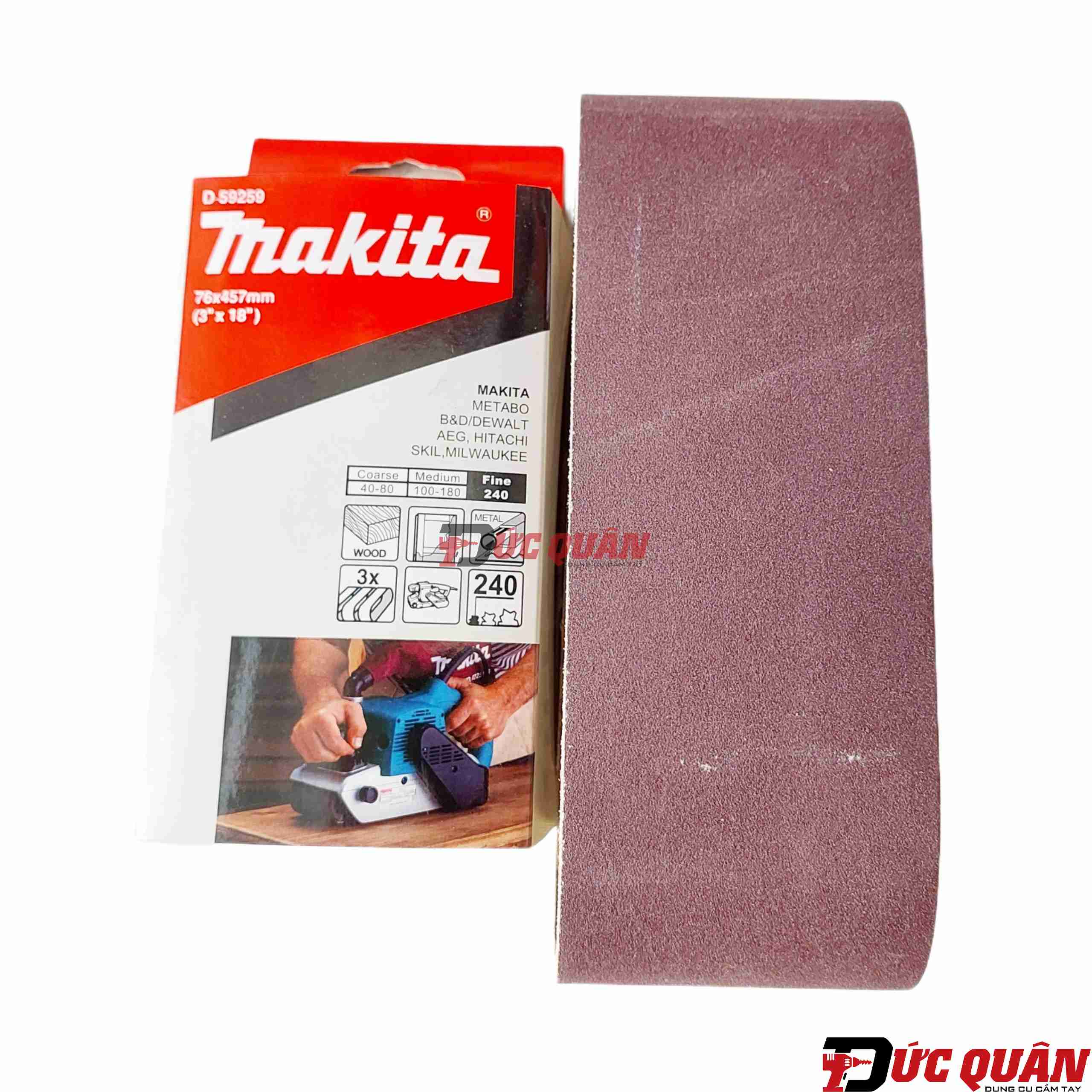 Bộ giấy nhám băng ( 76mm x 457mm ) Makita