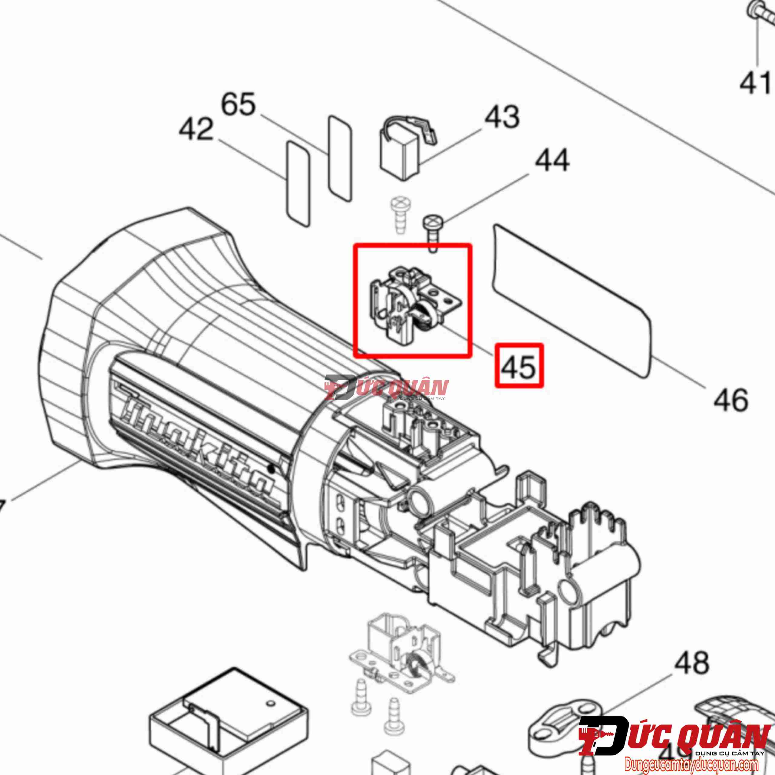 Ổ than máy mài góc Makita GA4050/ GA4050R/ GA4051/ GA5050/ GA5051 643541-9