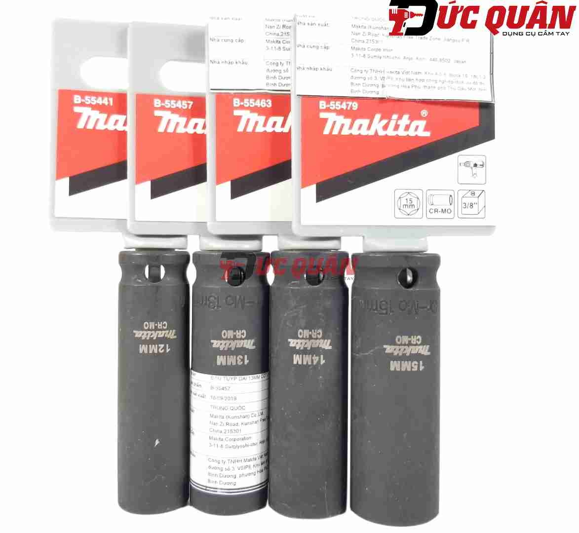 Đầu tuýp loại sâu 6 cạnh ( 3/8 dài 63mm ) chất liệu thép Cr-Mo MAKITA