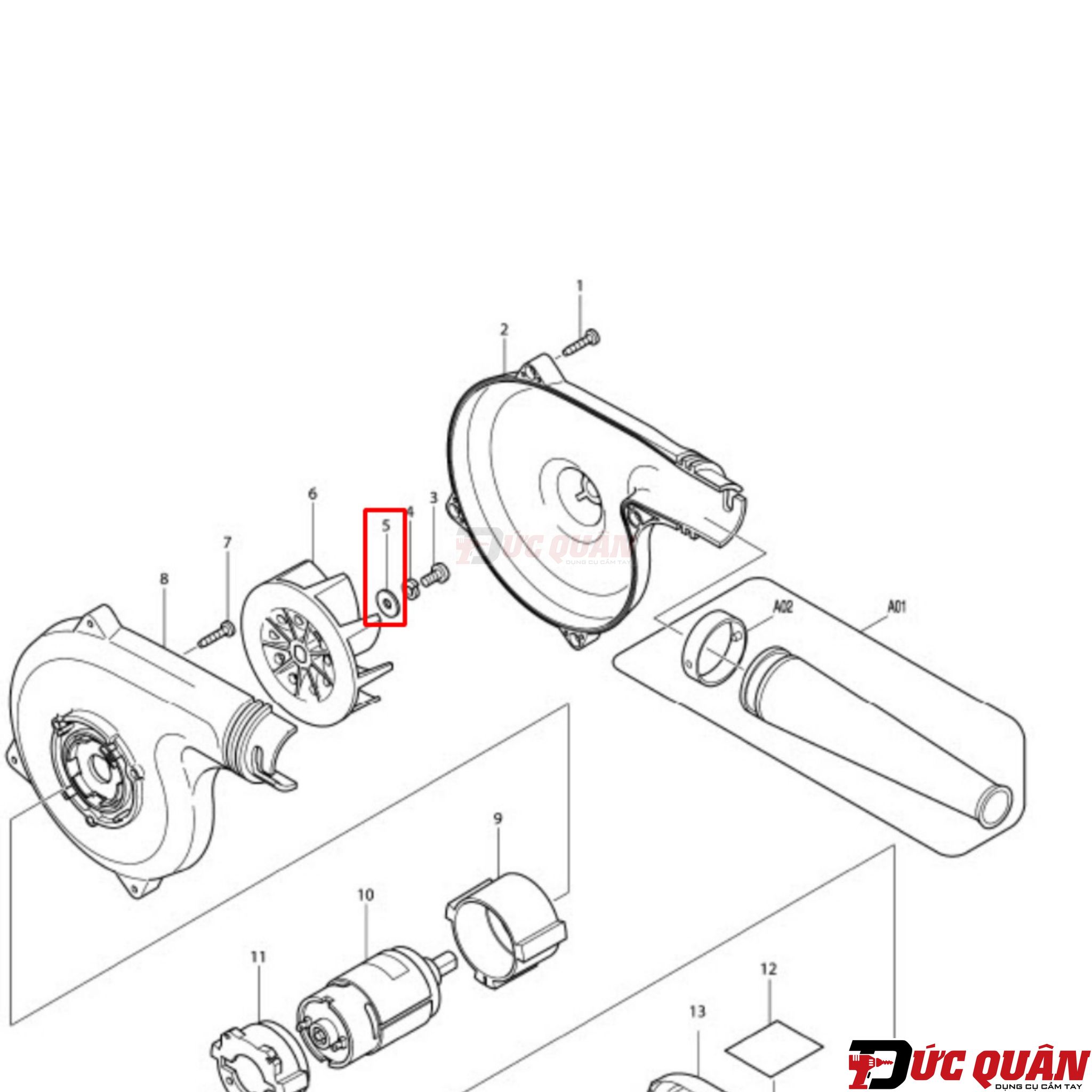Vòng đệm 5 máy Makita DUB182 KW00000170 ( Cái )