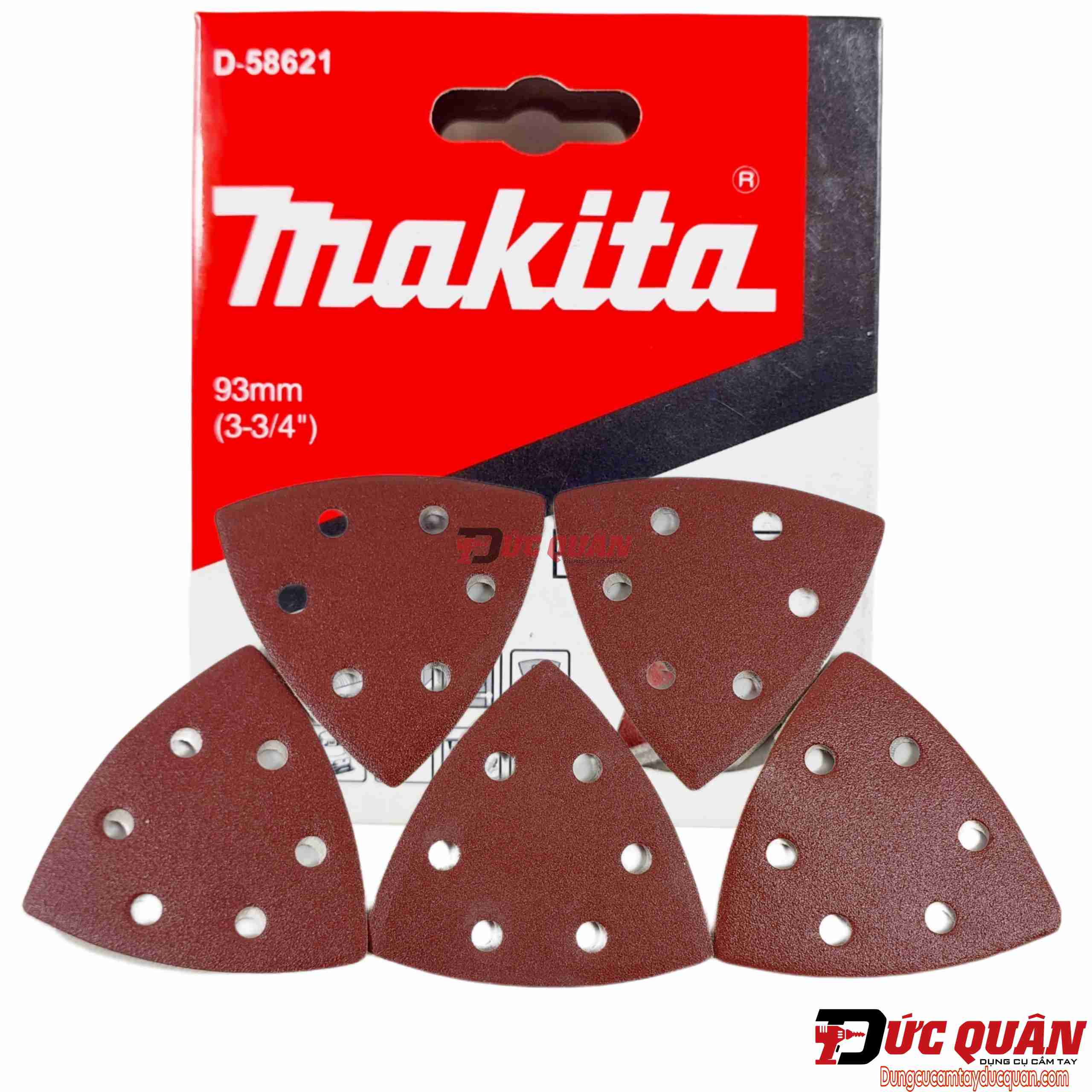 Bộ 10 giấy chà nhám tam giác 93mm cho máy cắt rung Makita ( Full độ hạt )