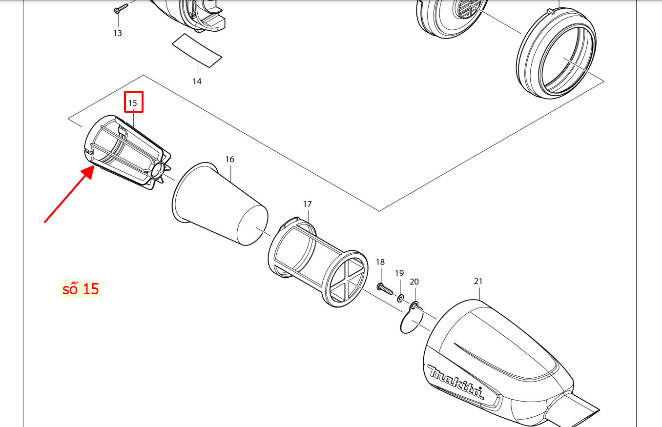 Giá đở túi bụi DCL180/ CL107/ CL108/ CL104 Makita 458467-0
