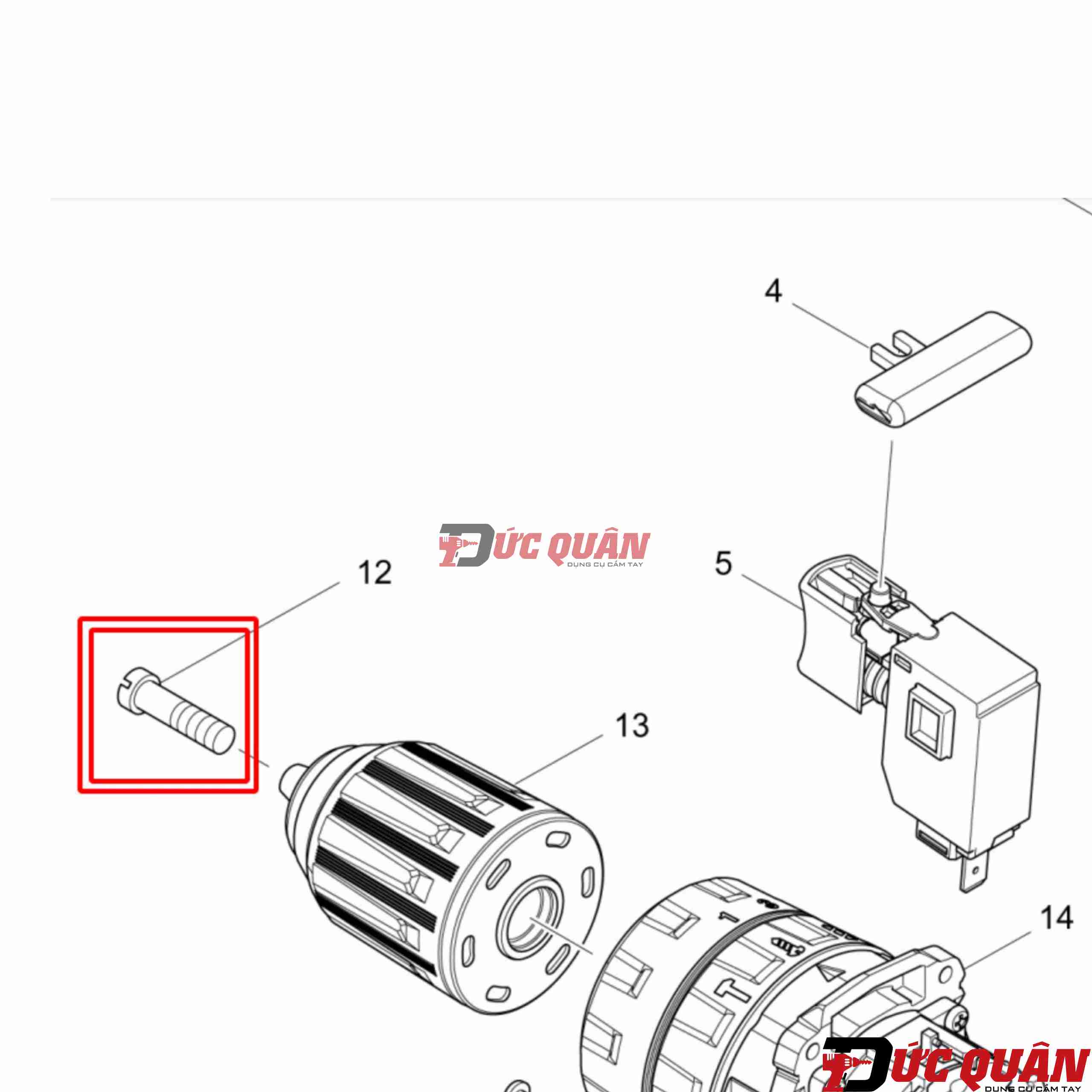 Ốc răng ngược dùng cho máy khoan ( 13mm - 10mm ) Makita