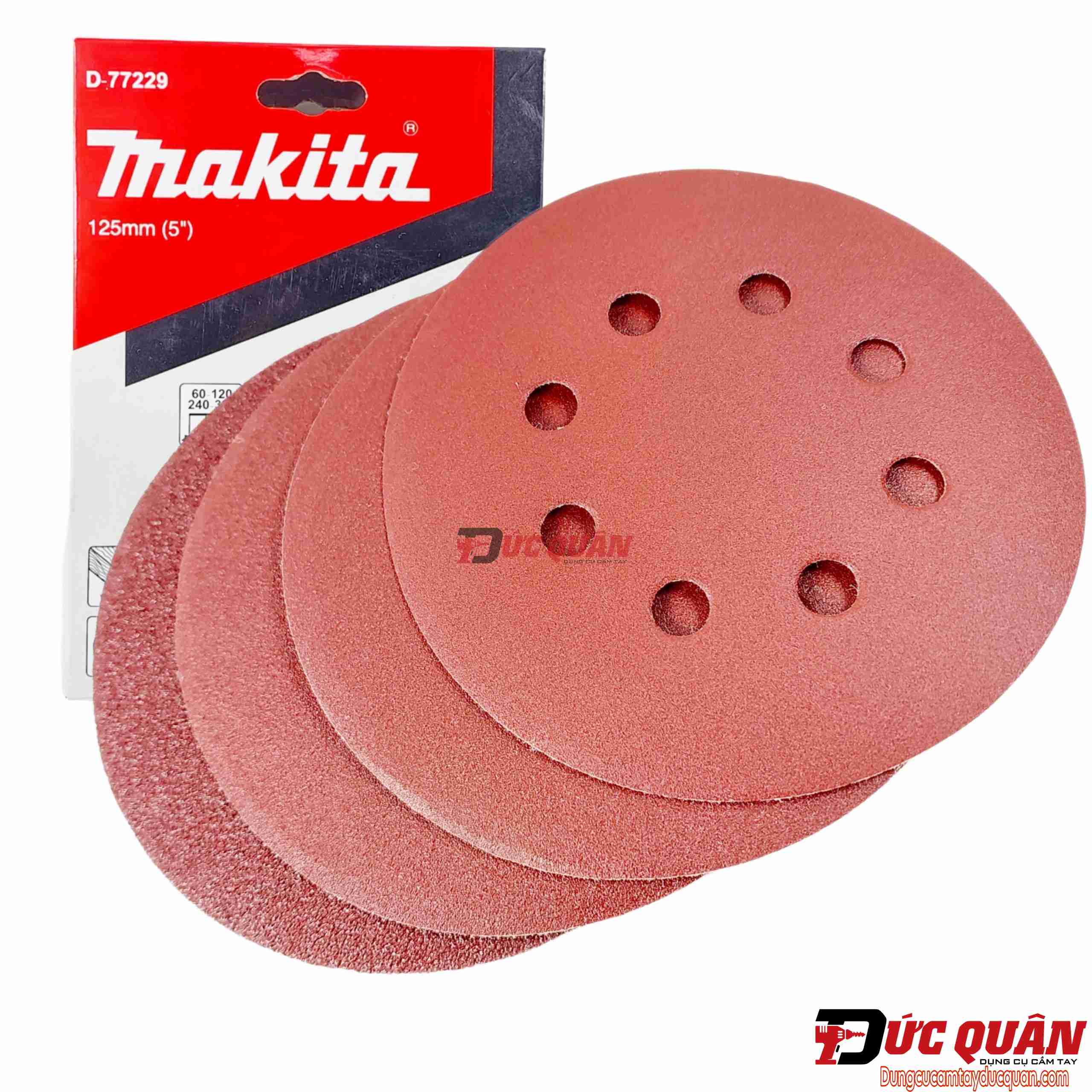 Bộ 20 giấy nhám tròn đa năng ( 125mm-8 lổ ) Makita D-77229