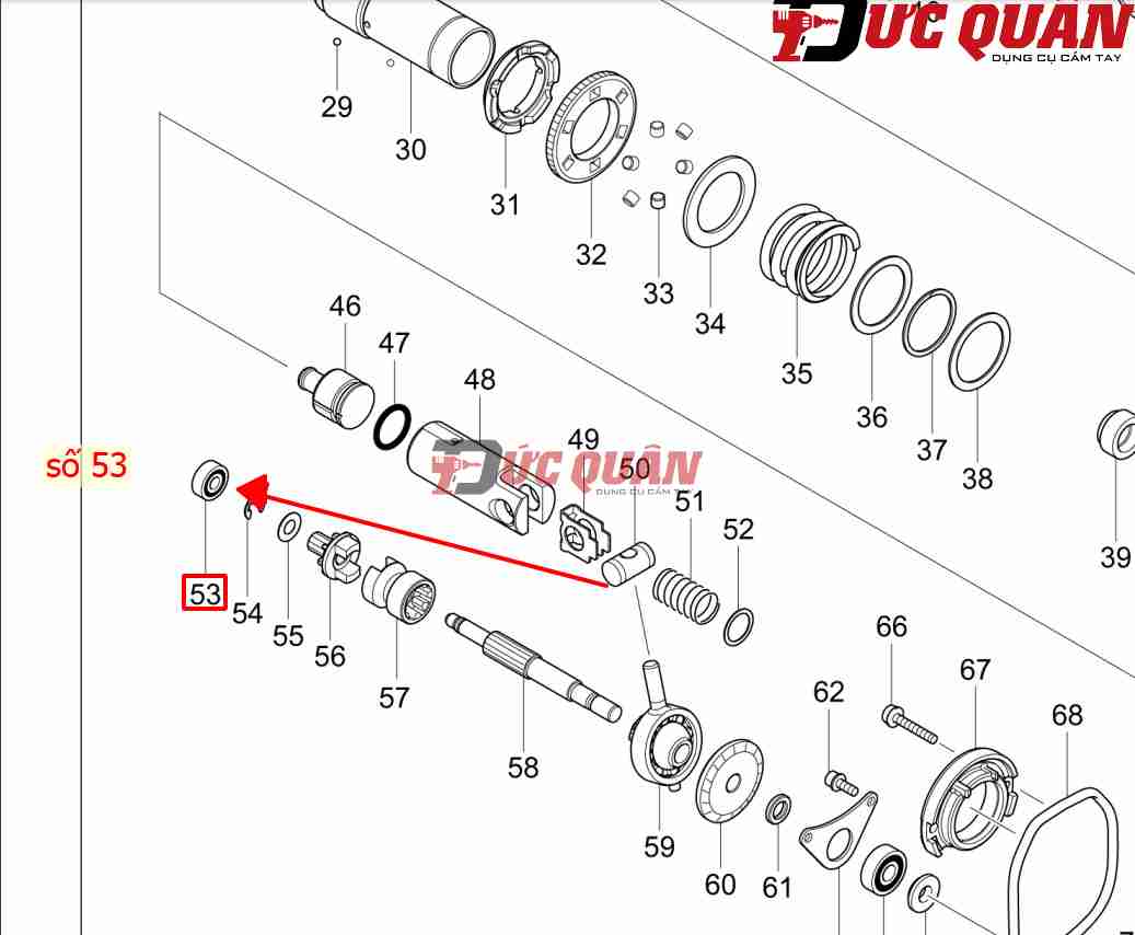 Bạc đạn máy bê tông DHR242/ DHR244/ HR1611/ 606/ HP2050 Makita 211012-0