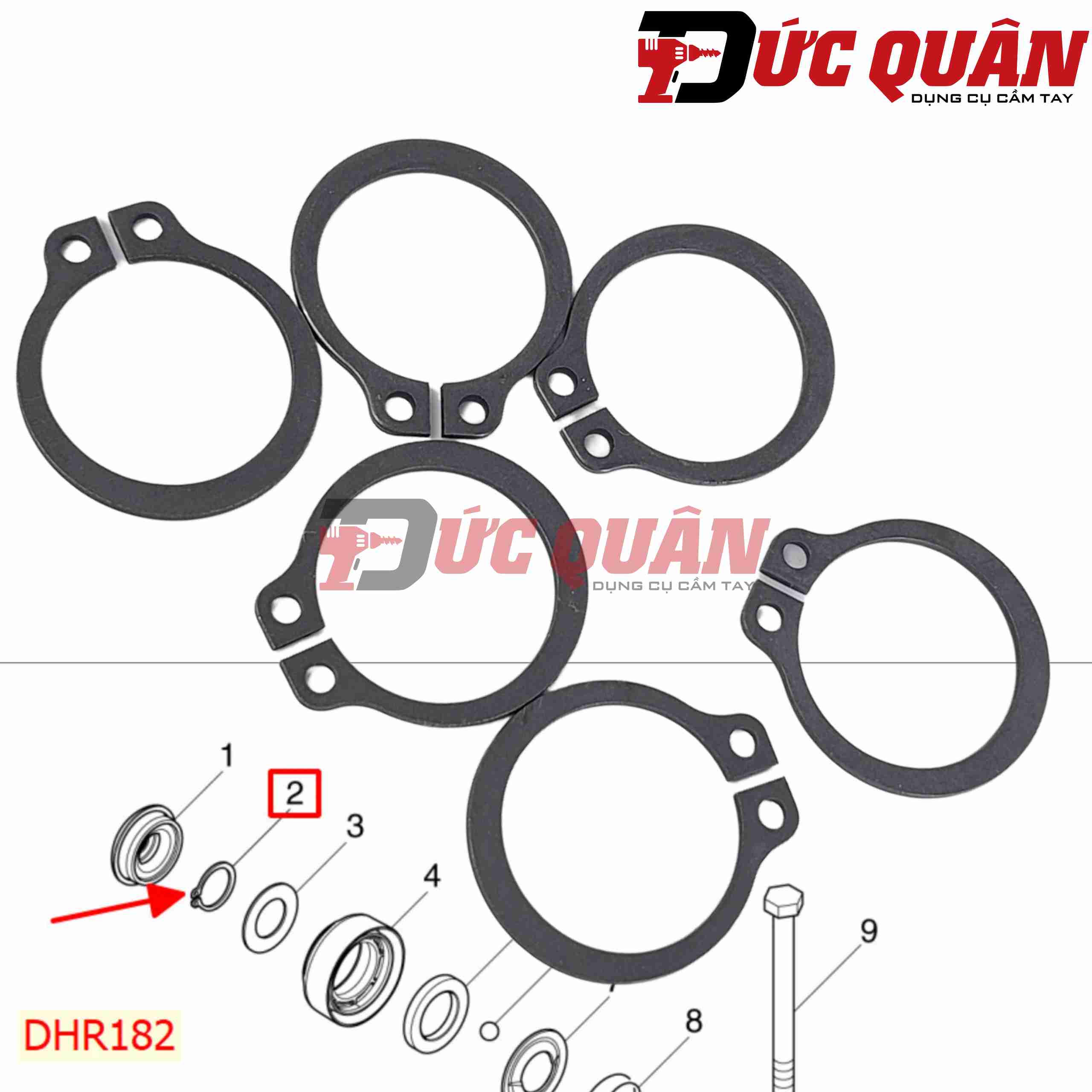 Vòng gài chử C máy bắn vít Makita TD022/ TD020