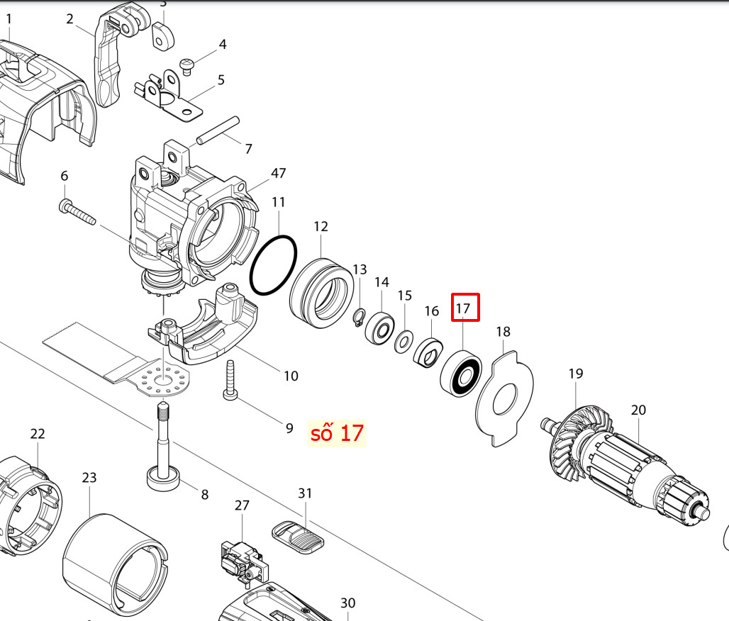 Bạc đạn máy, 629 , 2107F, DTM51, MAKITA,  211092-6