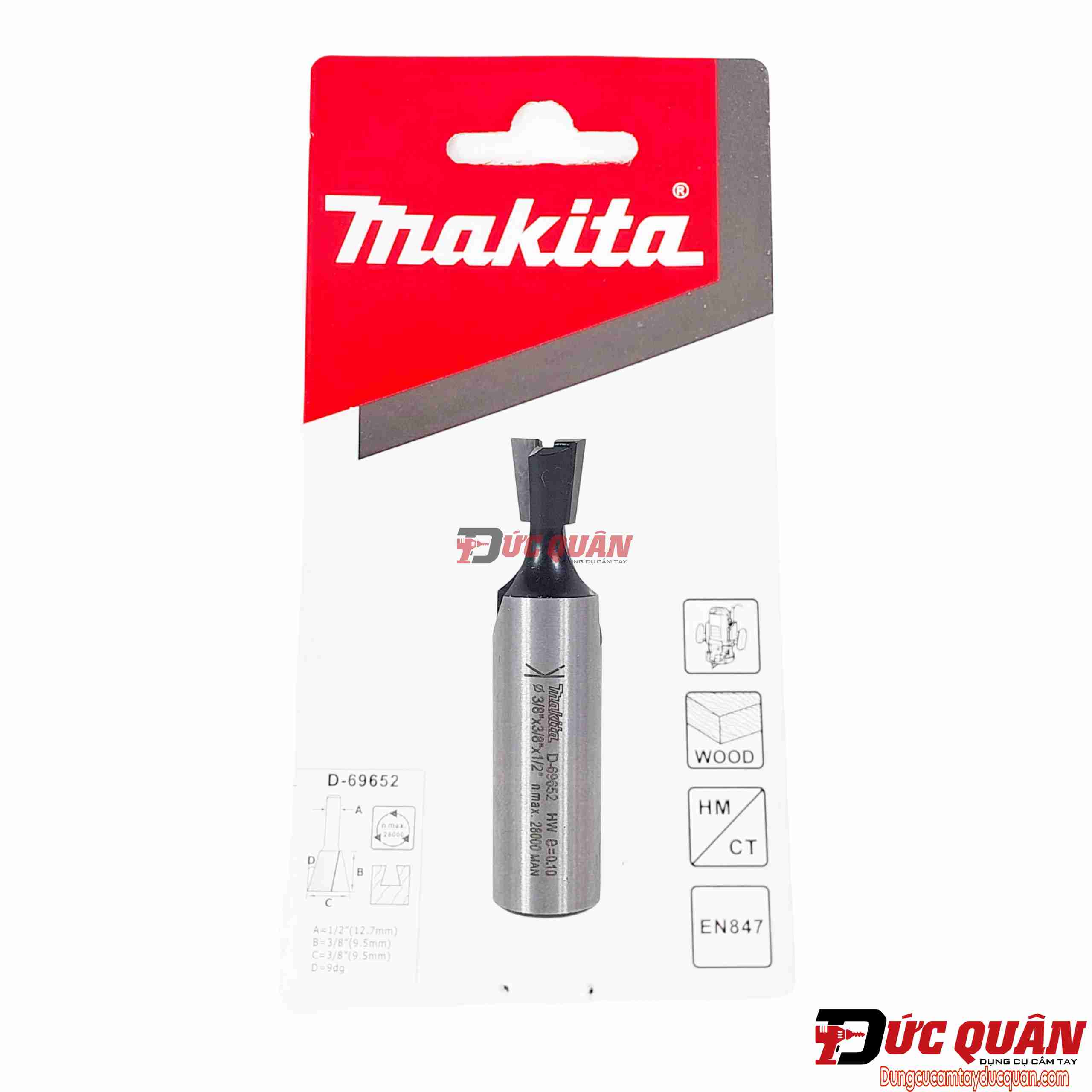 Mũi phay 12.7mm đuôi én Makita D-69652