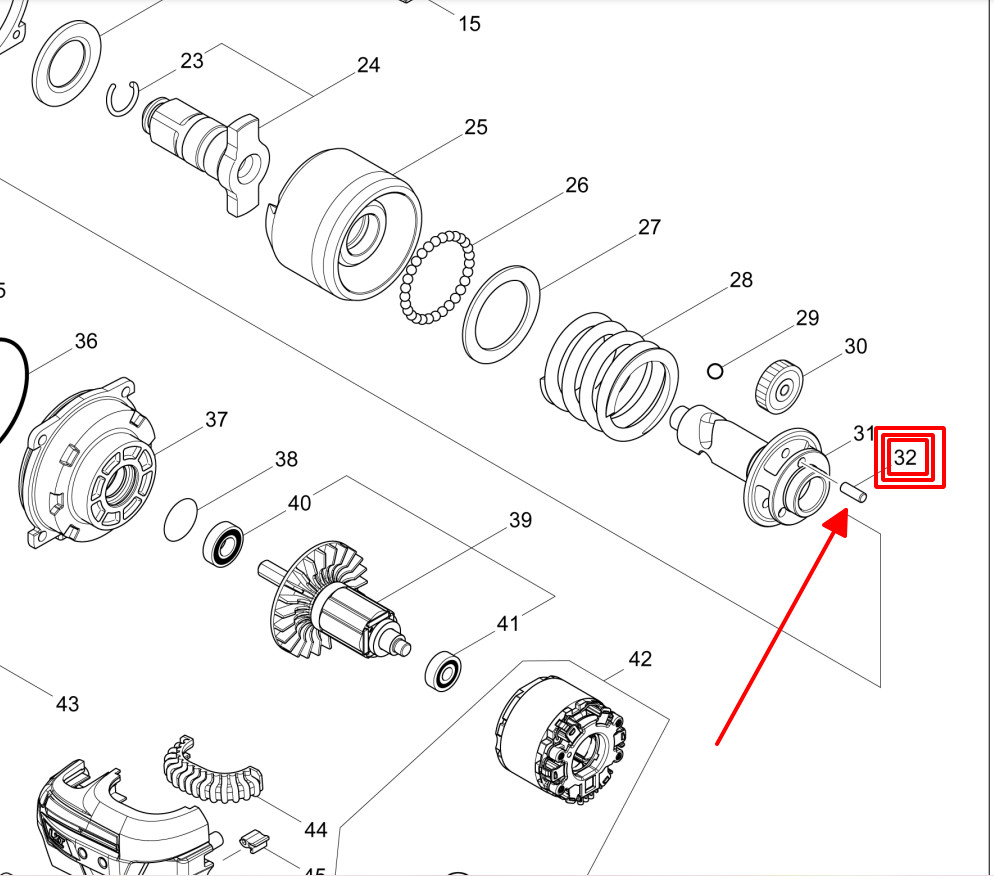 Chốt máy DTW1001/ DTW1002/ DTW800 Makita 268079-9 ( 1 cái )