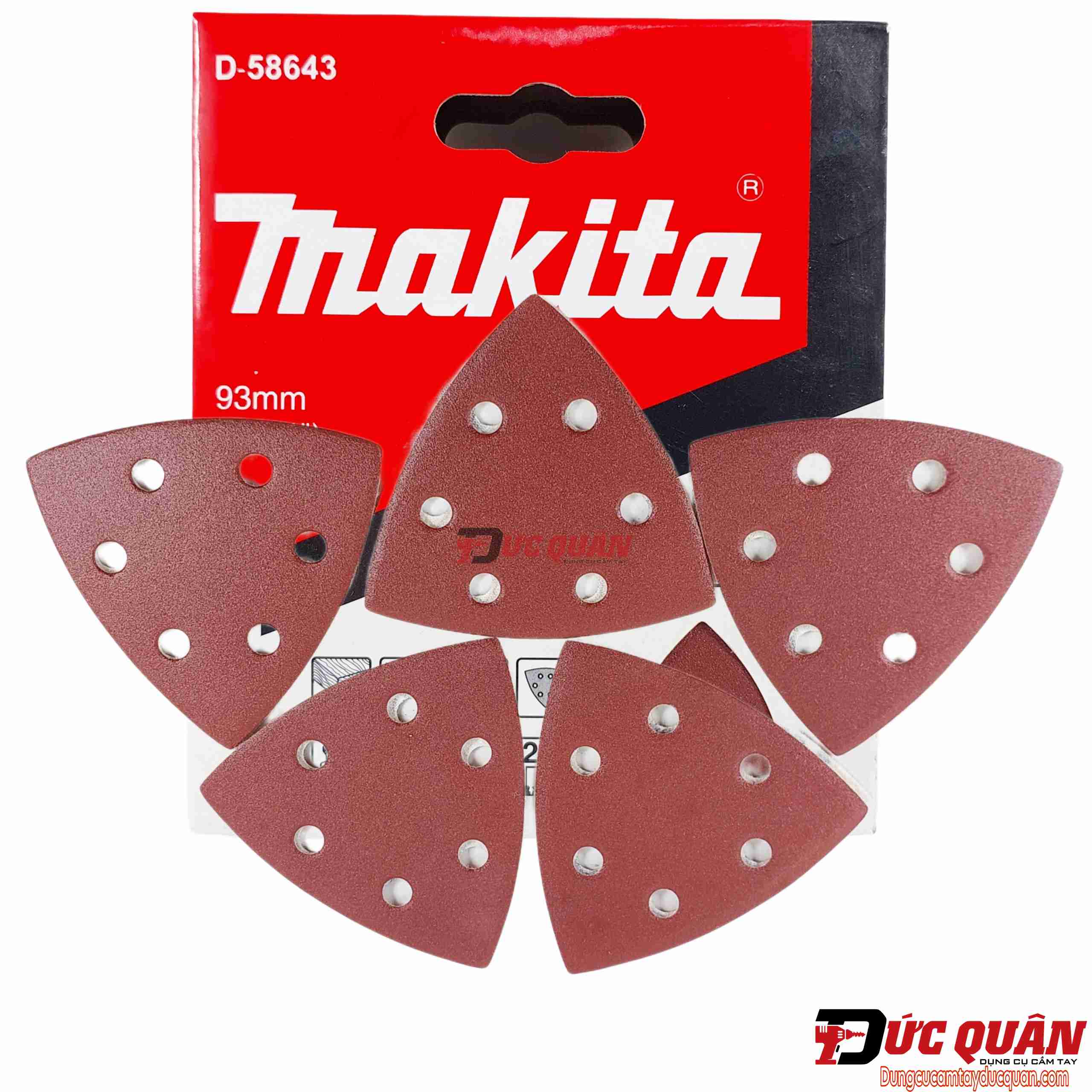 Bộ 10 giấy chà nhám tam giác 93mm cho máy cắt rung Makita ( Full độ hạt )