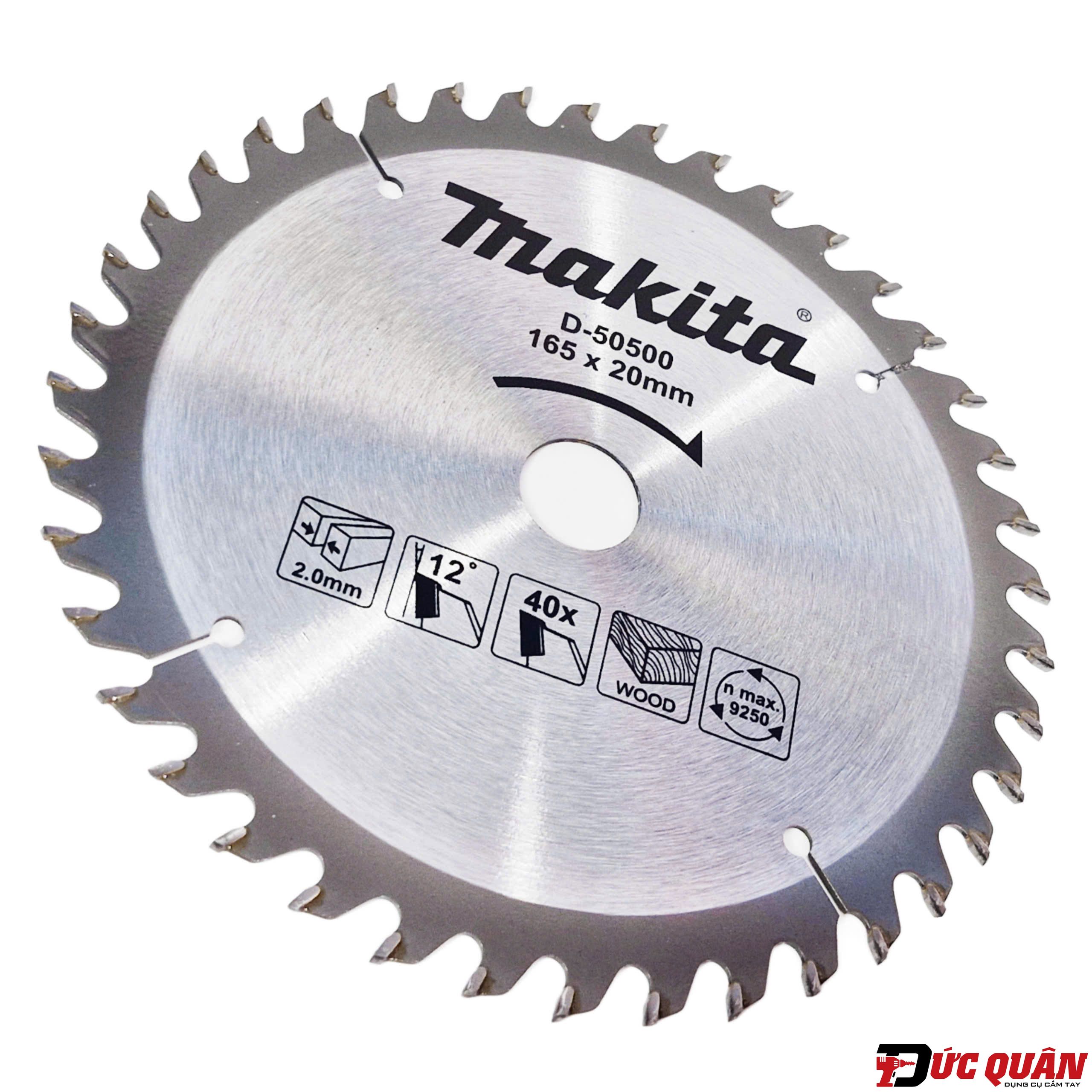 Lưỡi cưa tròn Makita D-50500 ( TCT 165mm ) – Lưỡi cưa gỗ 40 răng chất lượng cao