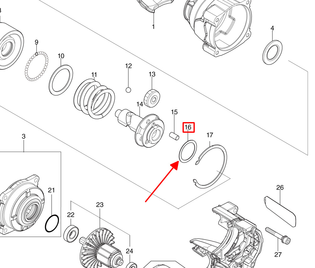 Long đền máy DTW700, DTW1001, DTW1002 Makita 267494-4