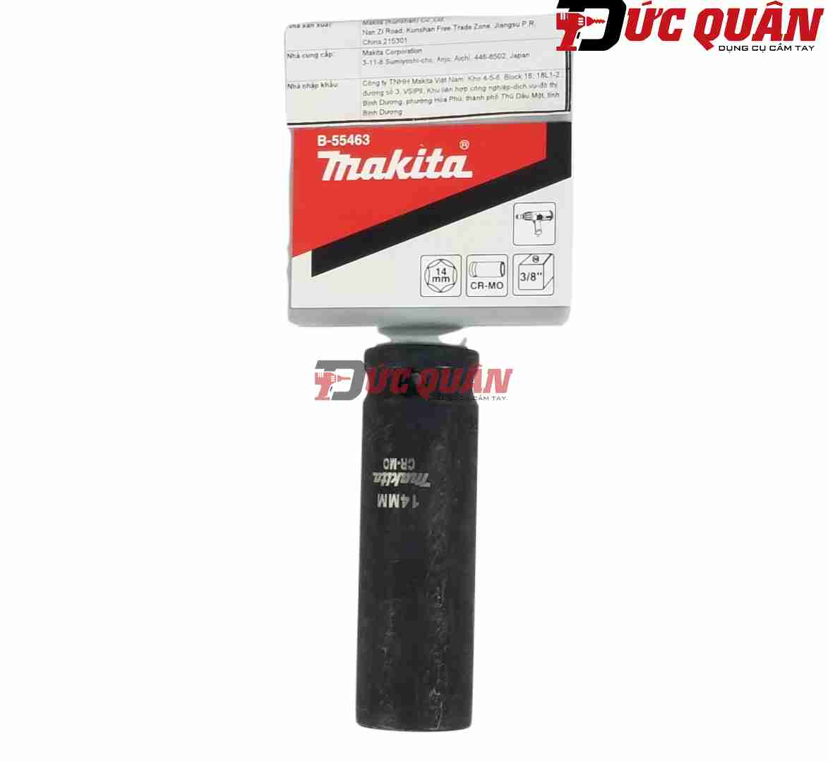 Đầu tuýp loại sâu 6 cạnh ( 3/8 dài 63mm ) chất liệu thép Cr-Mo MAKITA
