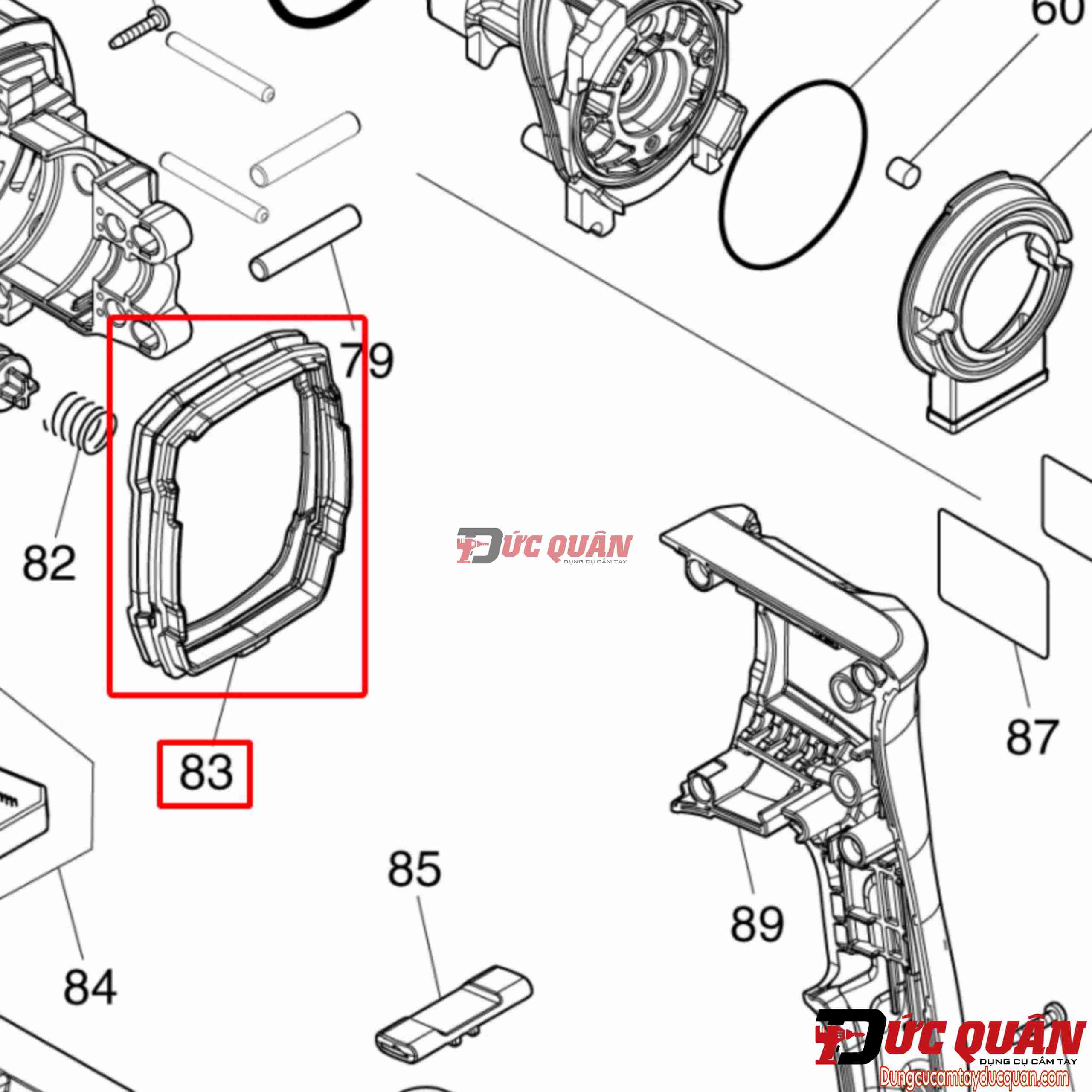 Hộp sếp bào vệ máy Makita DHR182/ HR182 422354-9