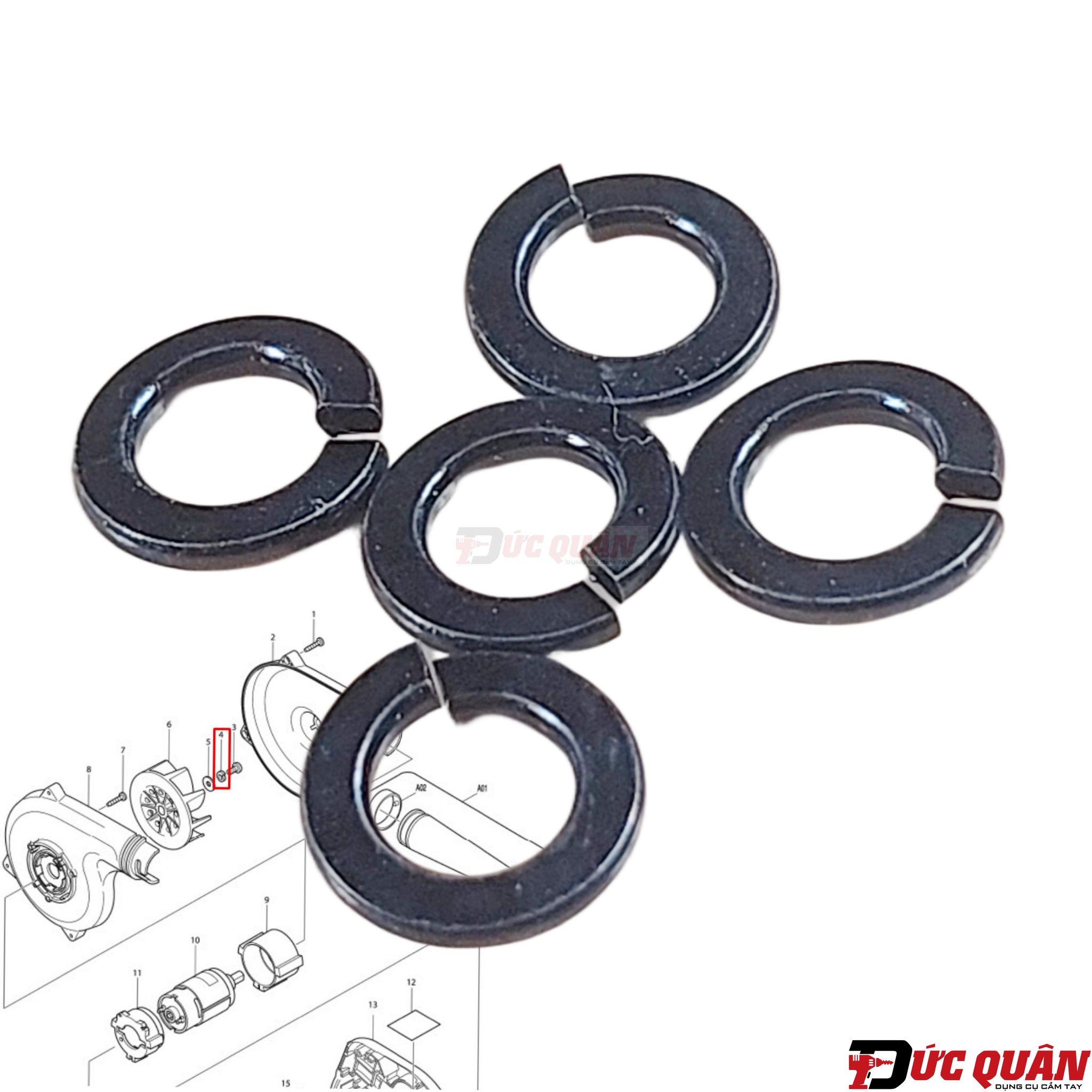 Vòng đệm M5 máy Makita DUB182 KW00000160 ( 1 Cái )