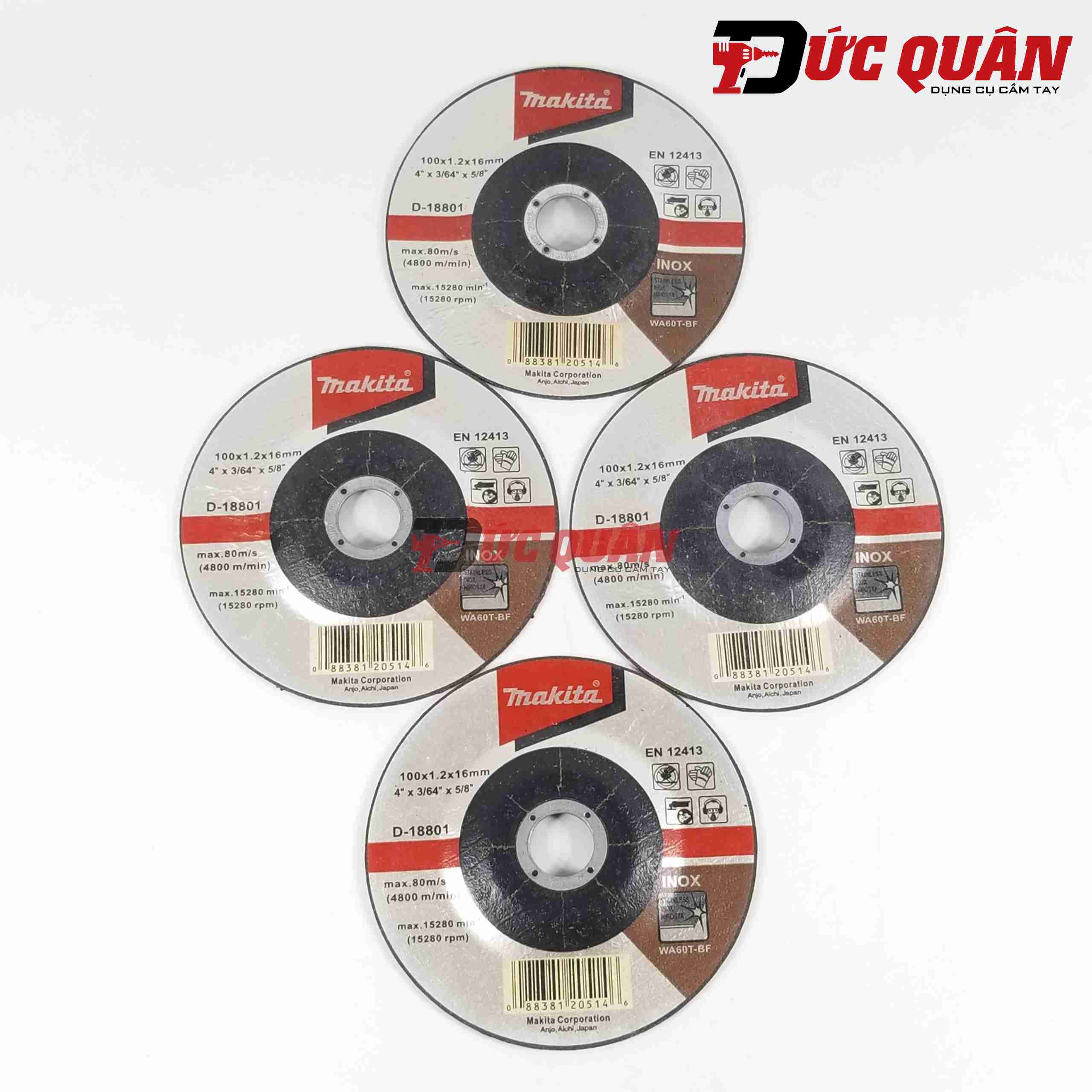 Đá cắt inox 100x1x16mm Makita D-18801