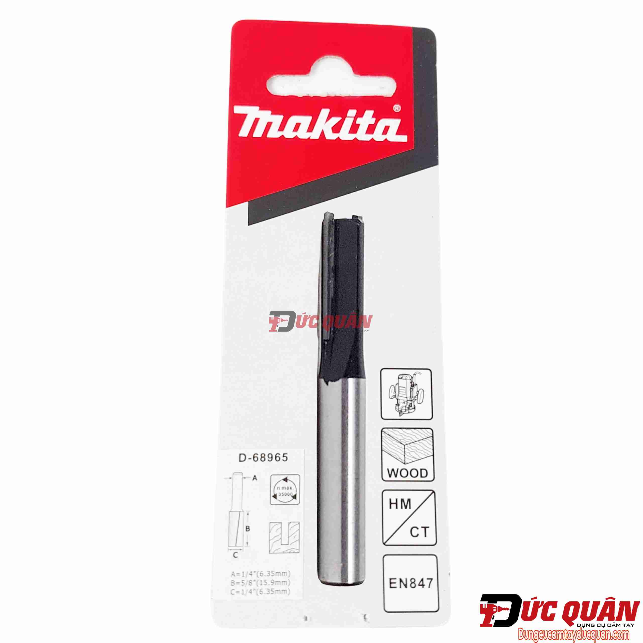 Mũi phay thẵng 2 cạnh Makita D-68965