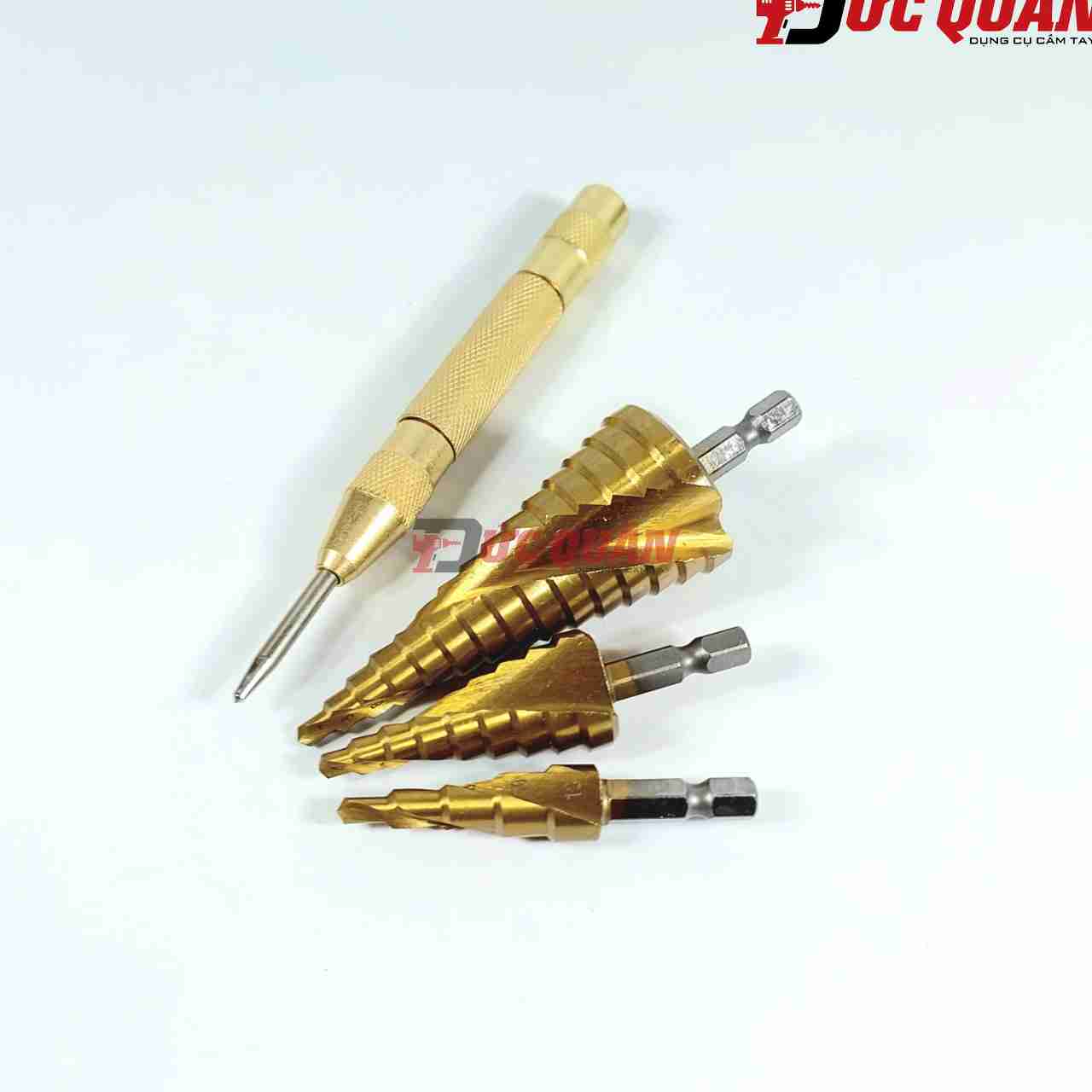 Bộ 3 mũi khoan tháp phủ titan + bung tu lấy dấu 5in DQ22